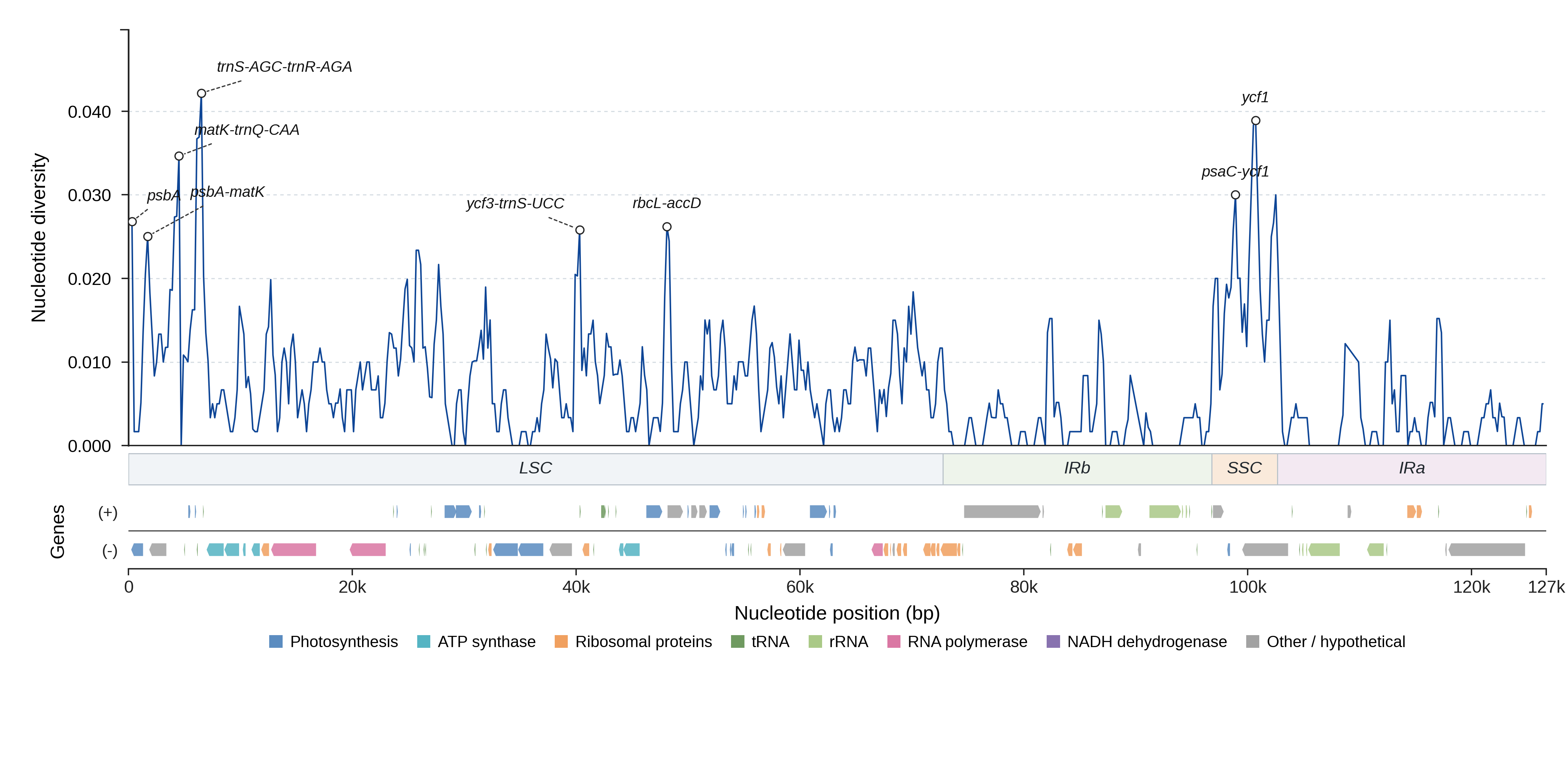 Sliding-window nucleotide diversity