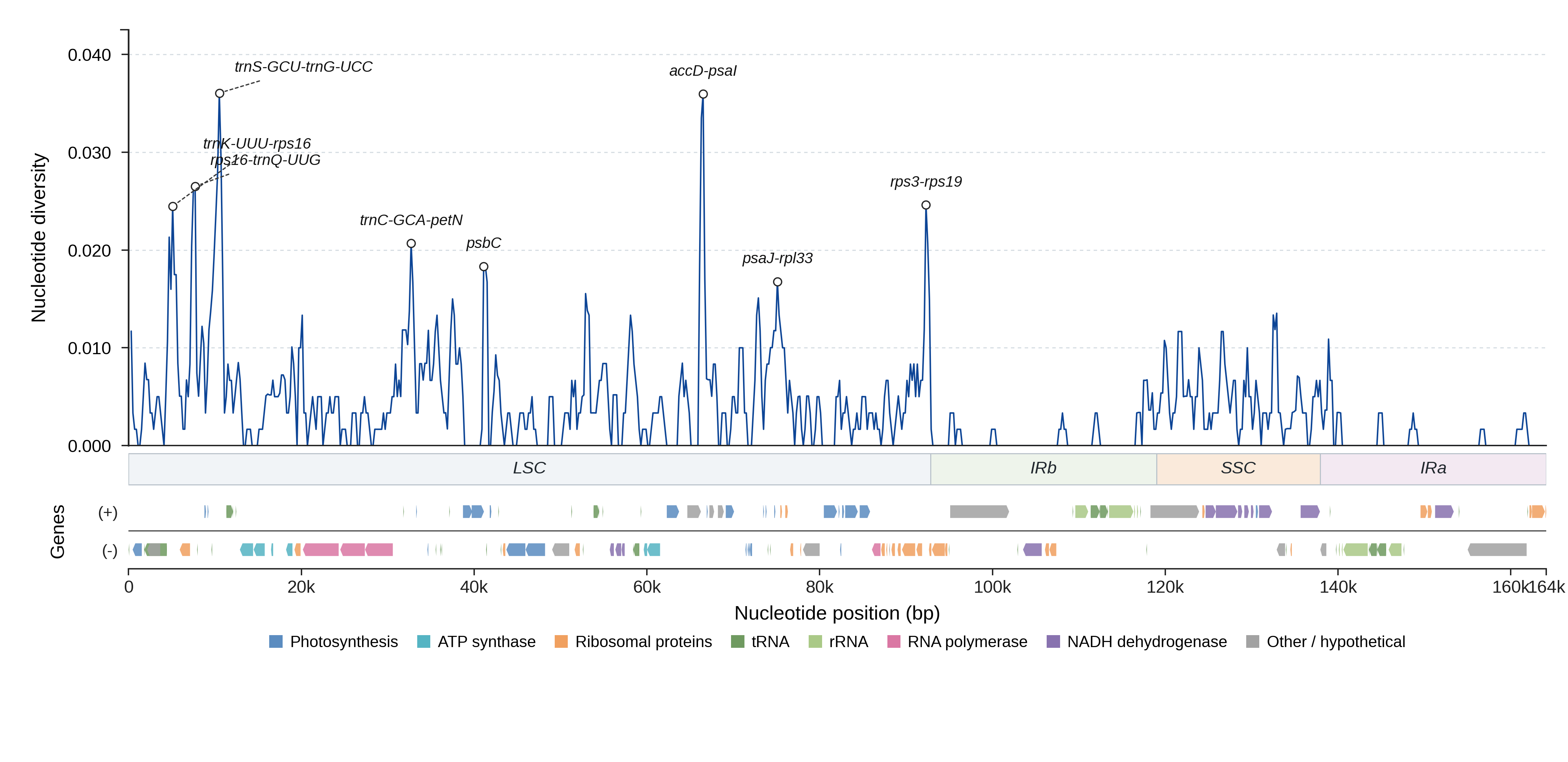 Sliding-window nucleotide diversity
