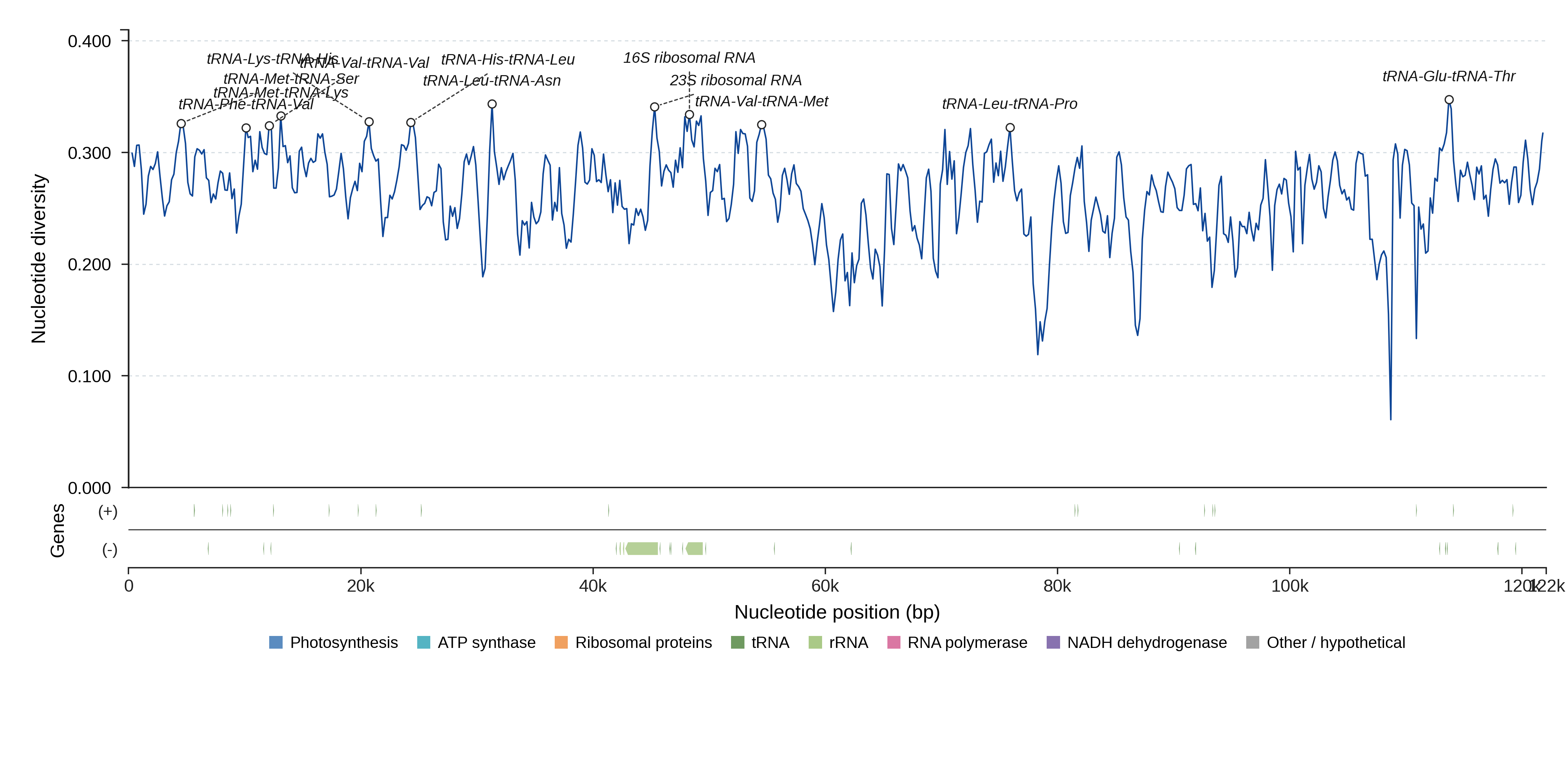 Sliding-window nucleotide diversity