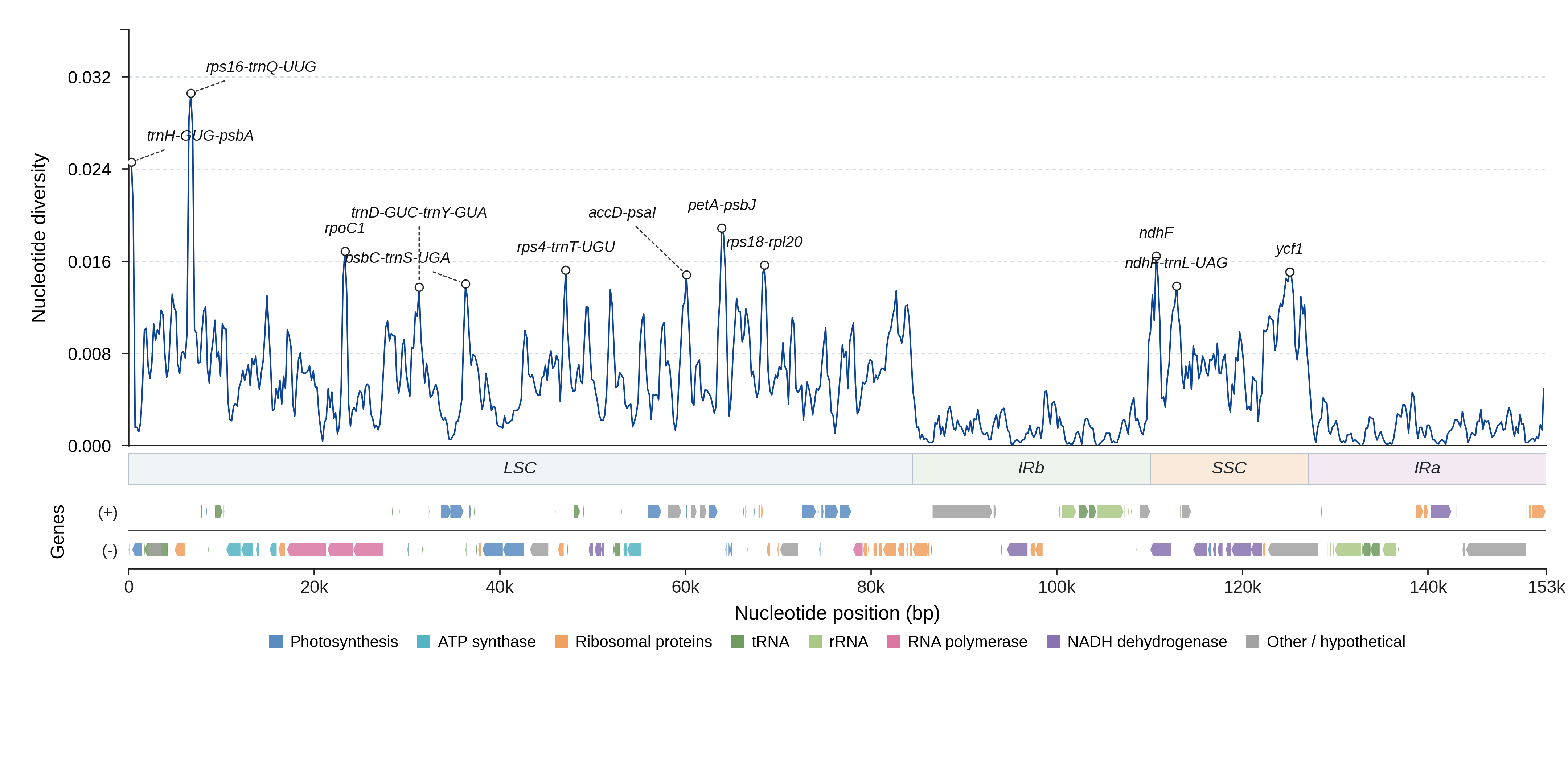 Sliding-window nucleotide diversity