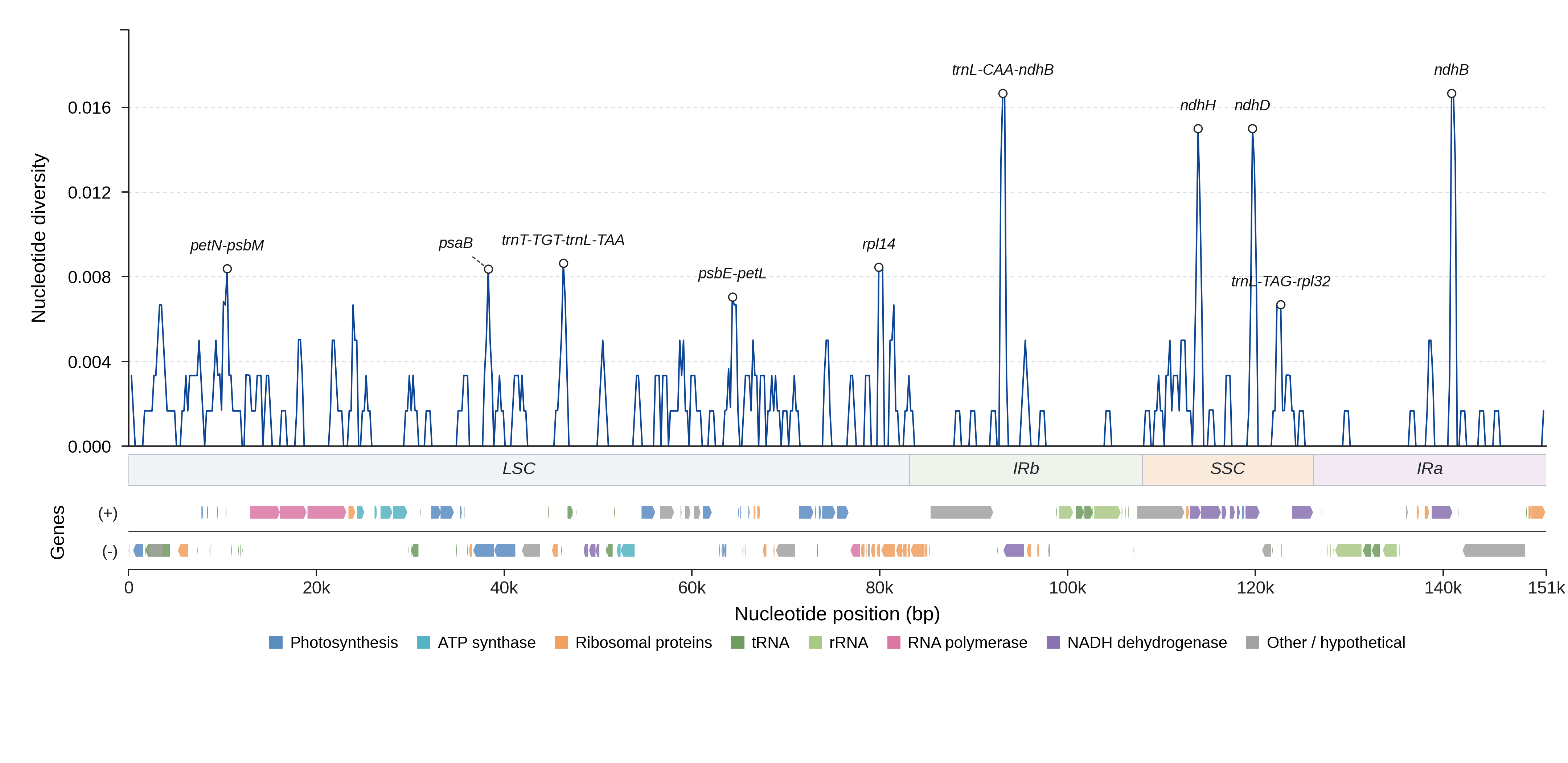 Sliding-window nucleotide diversity
