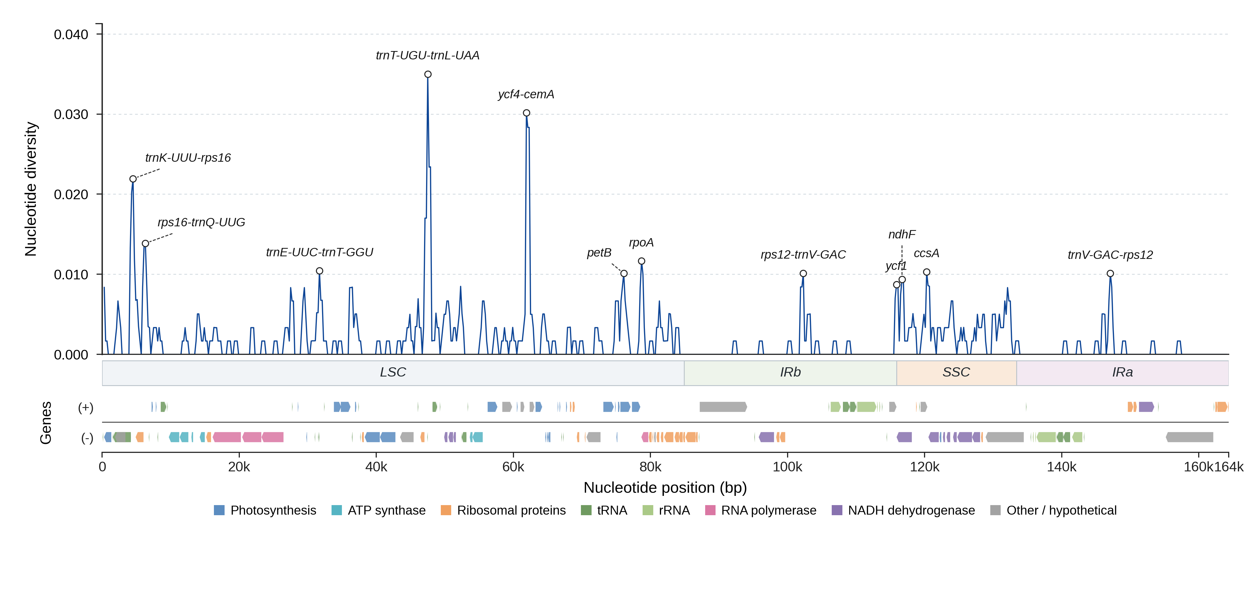 Sliding-window nucleotide diversity