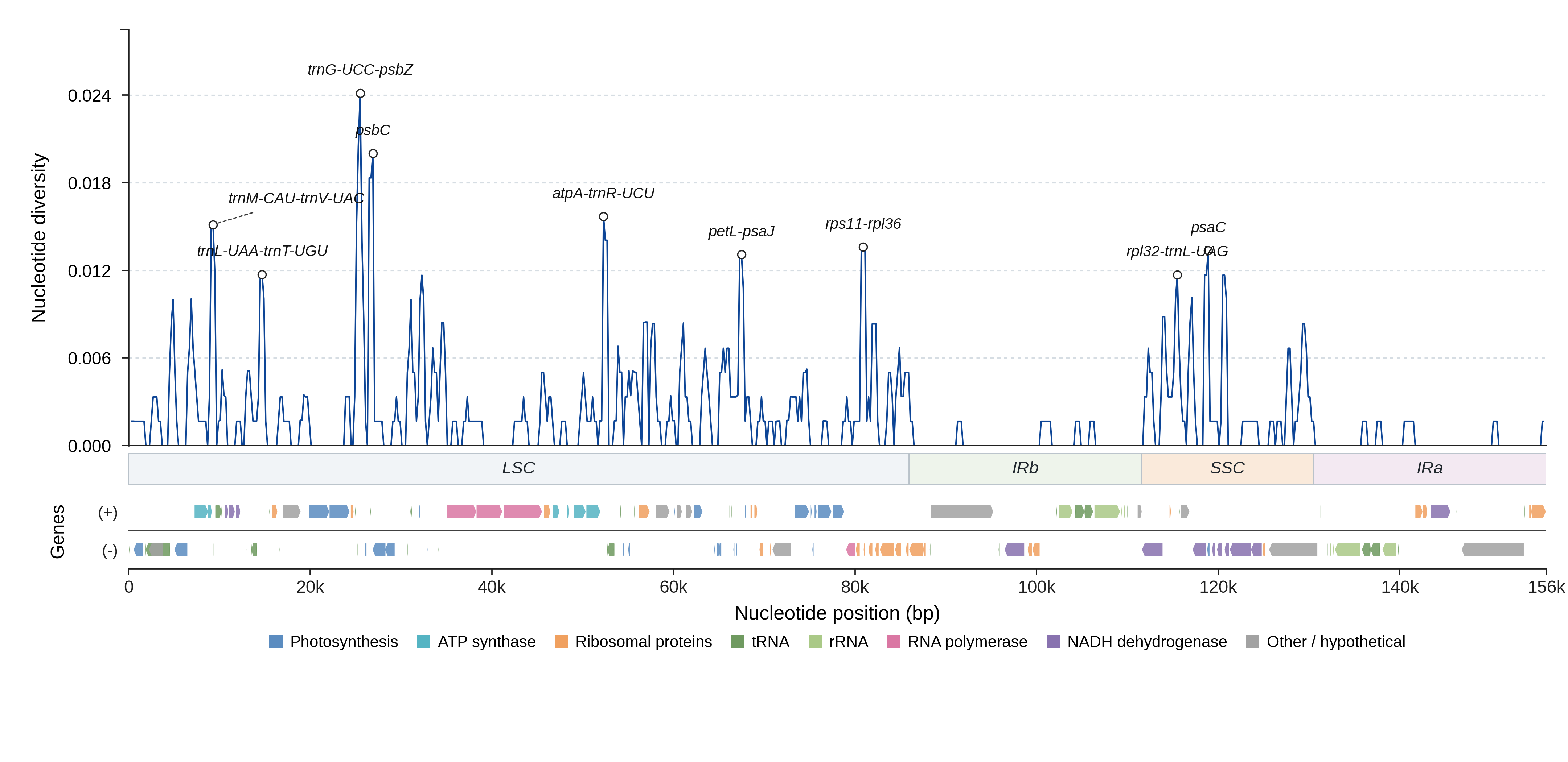 Sliding-window nucleotide diversity