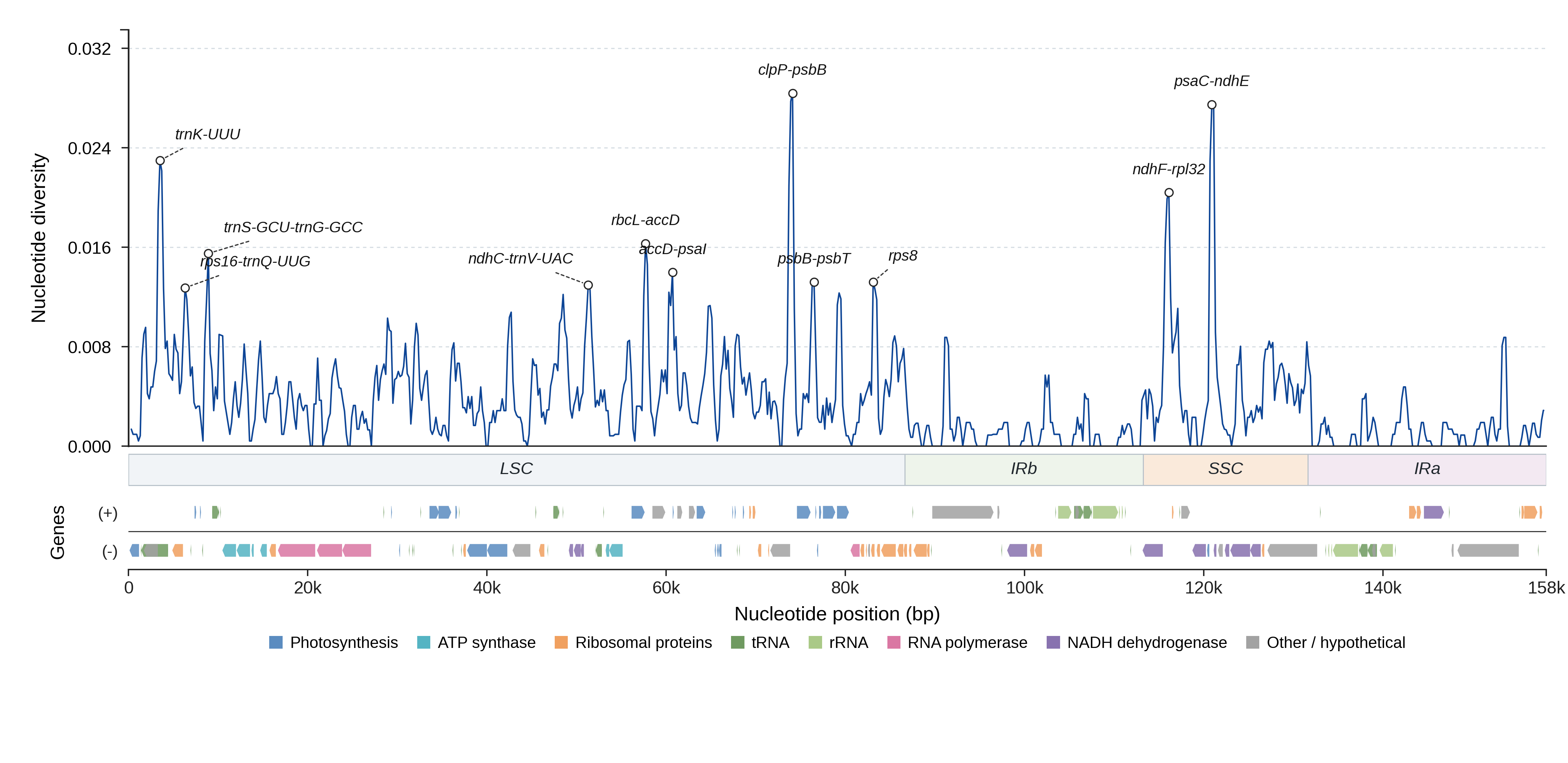 Sliding-window nucleotide diversity