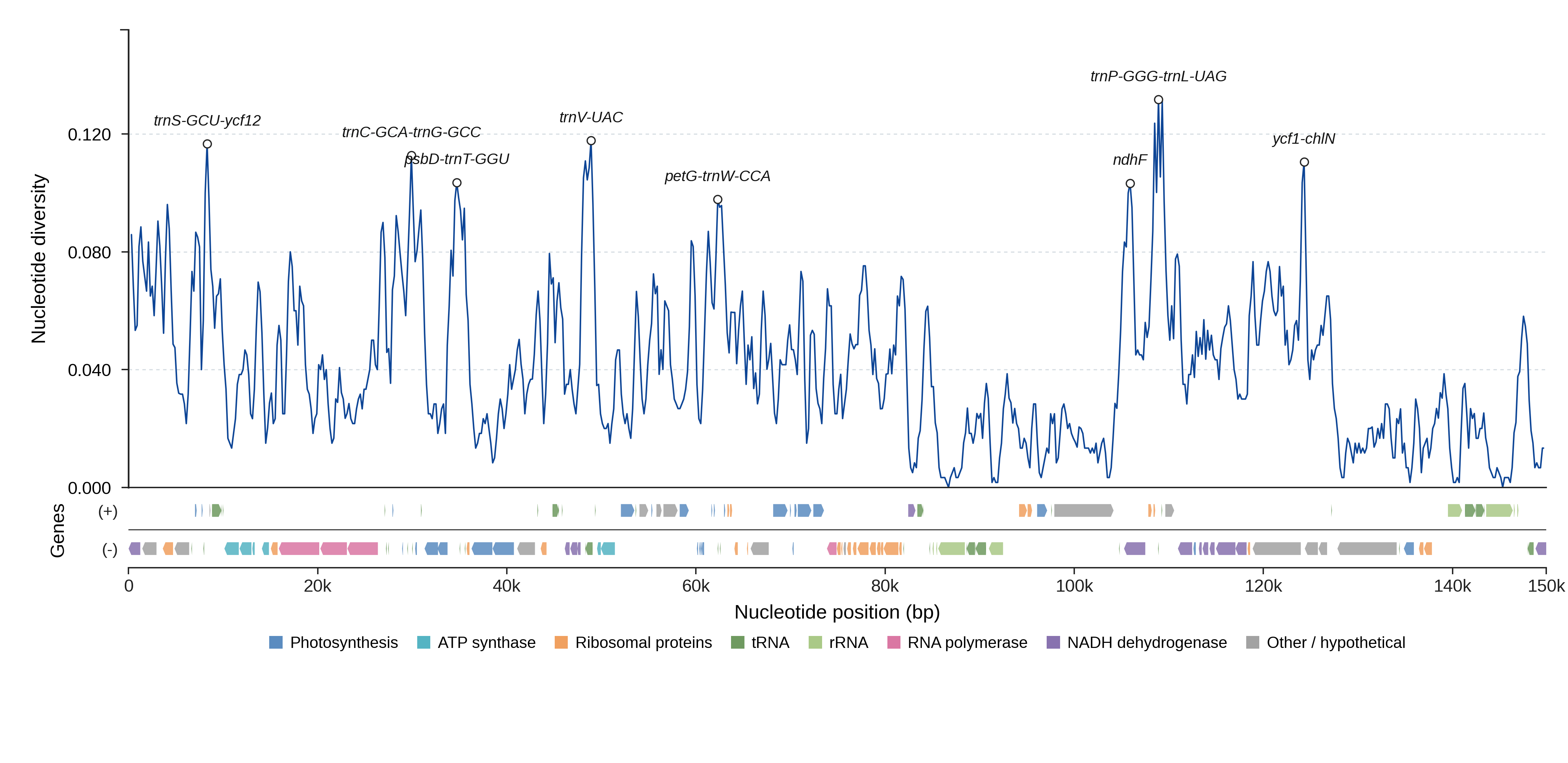 Sliding-window nucleotide diversity