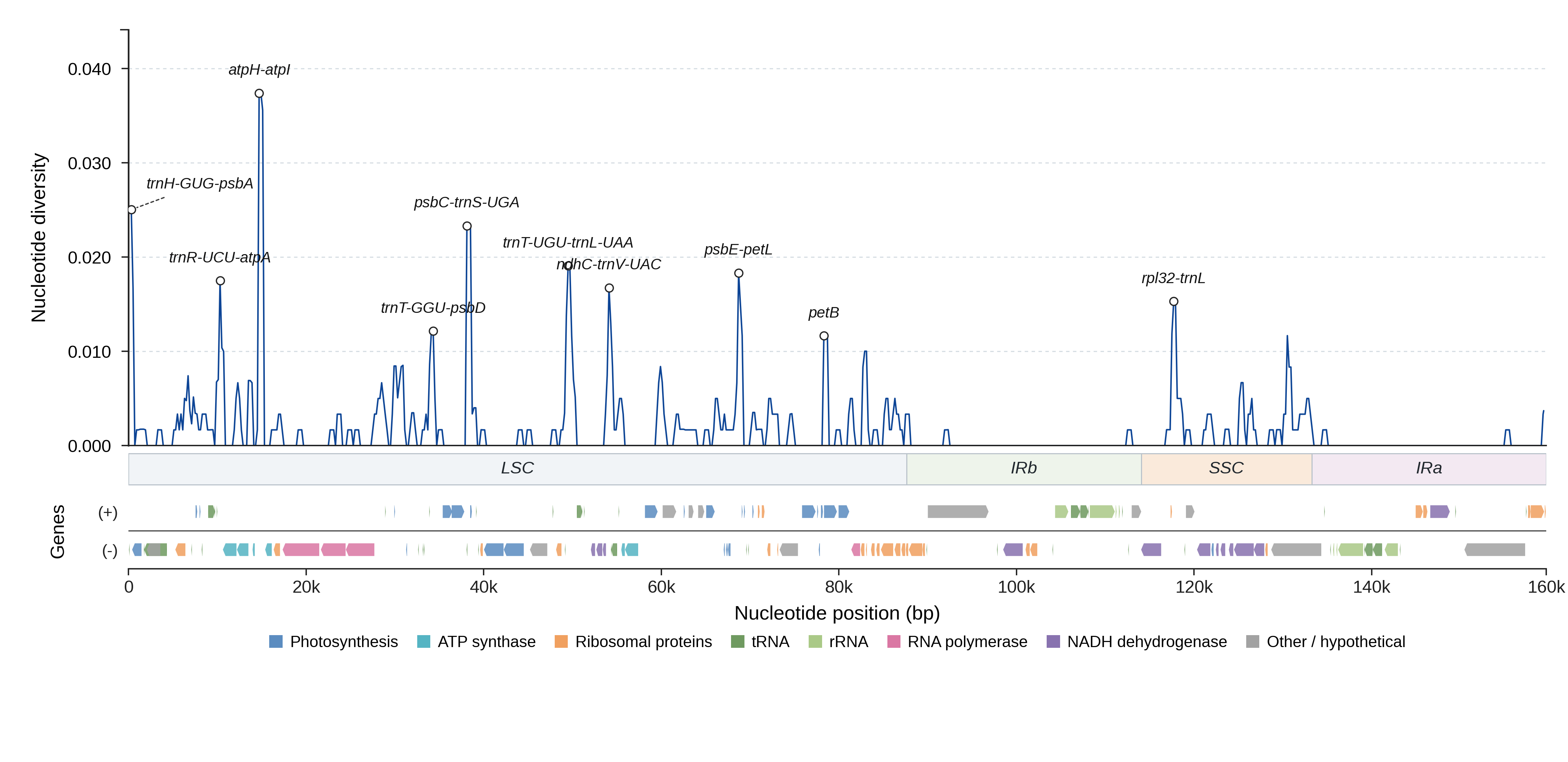 Sliding-window nucleotide diversity