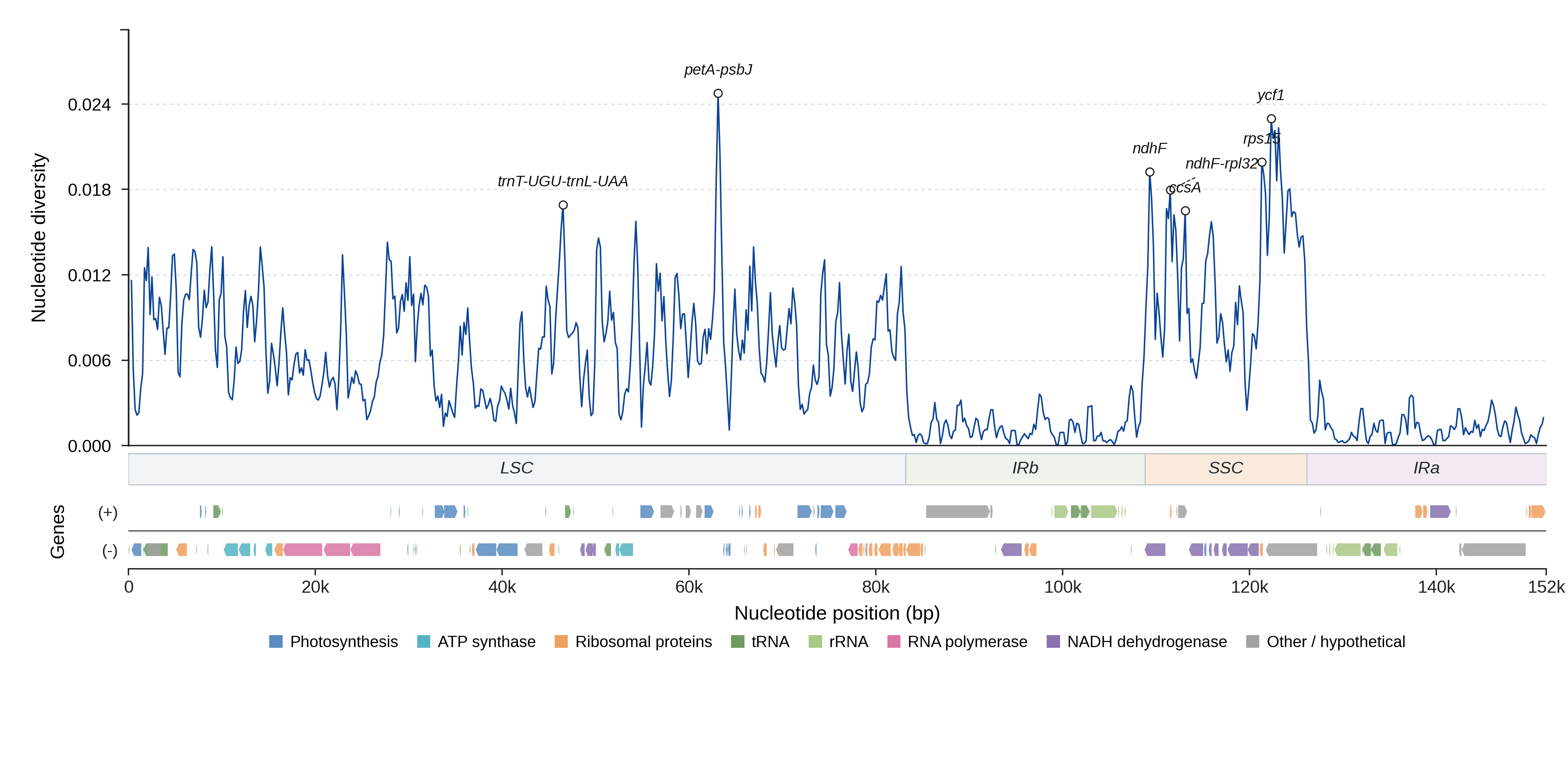 Sliding-window nucleotide diversity