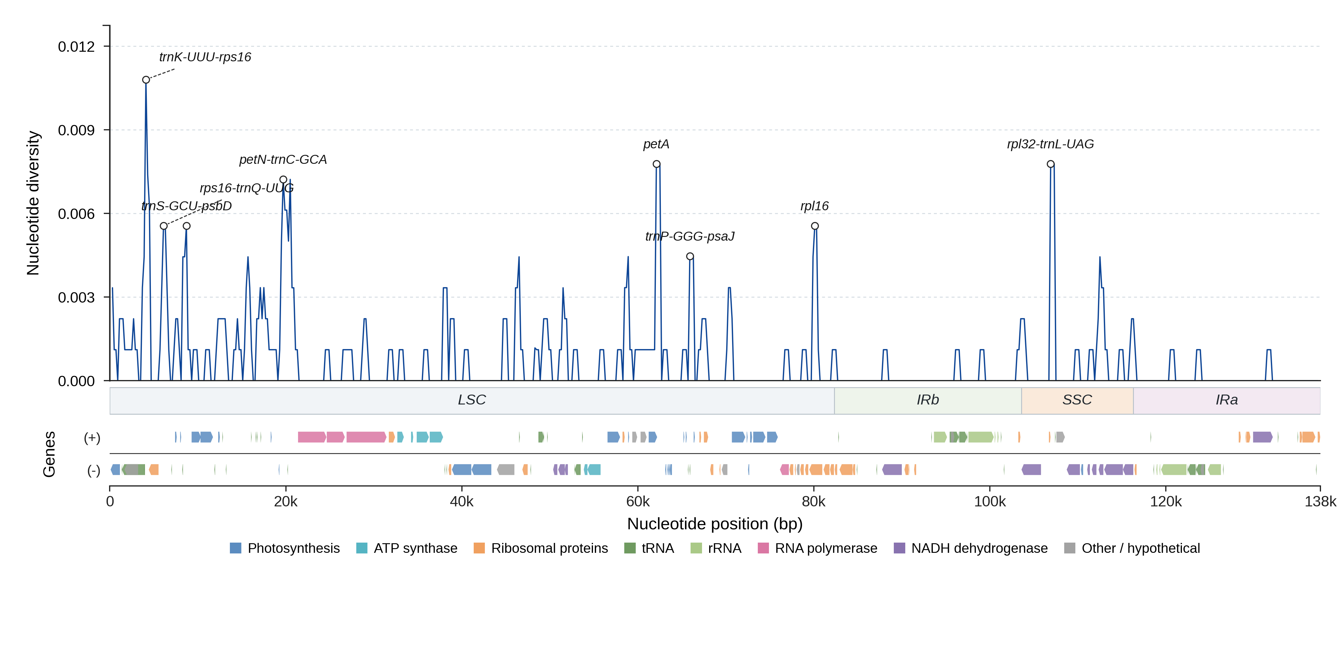 Sliding-window nucleotide diversity
