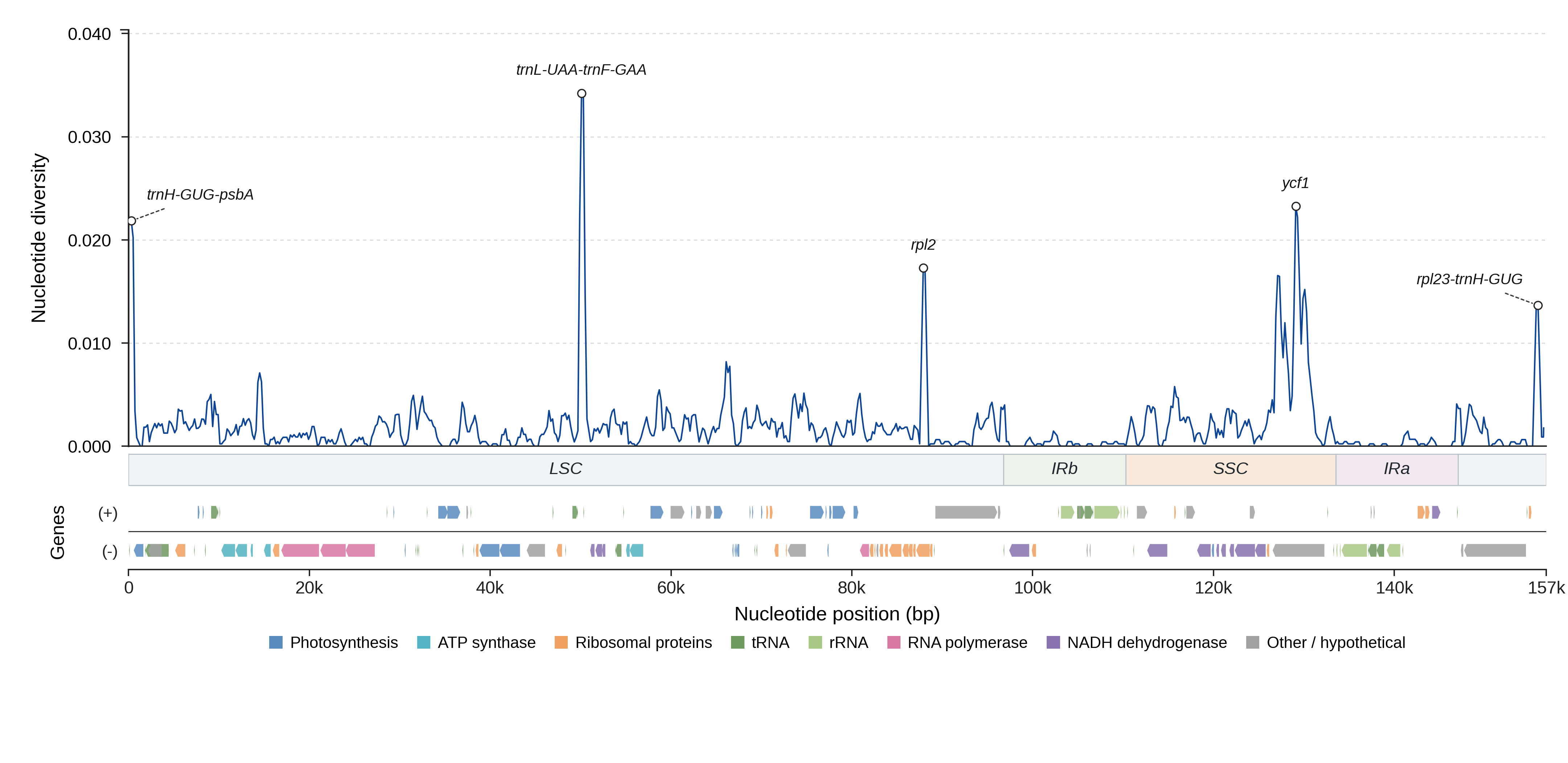 Sliding-window nucleotide diversity