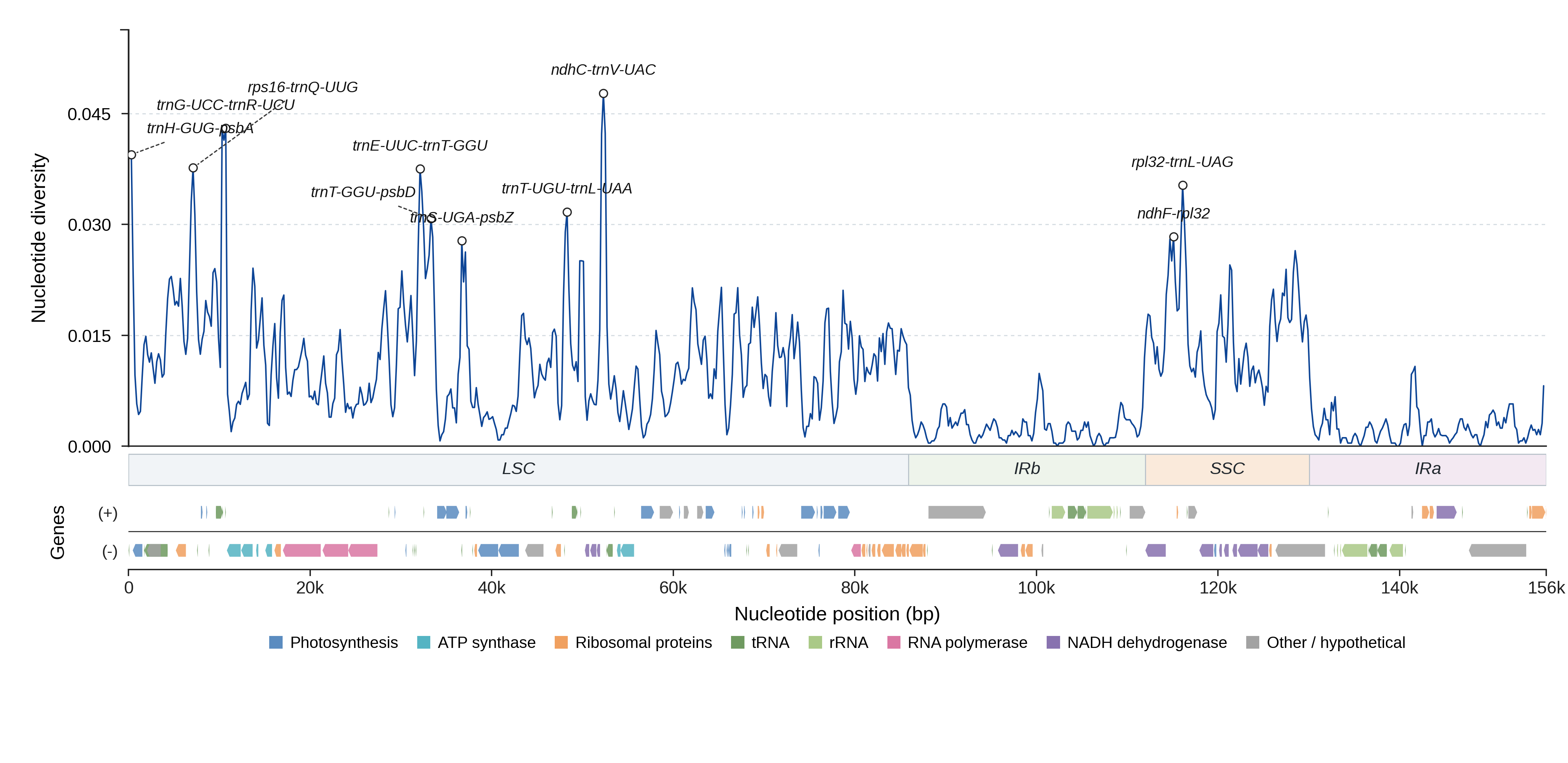 Sliding-window nucleotide diversity