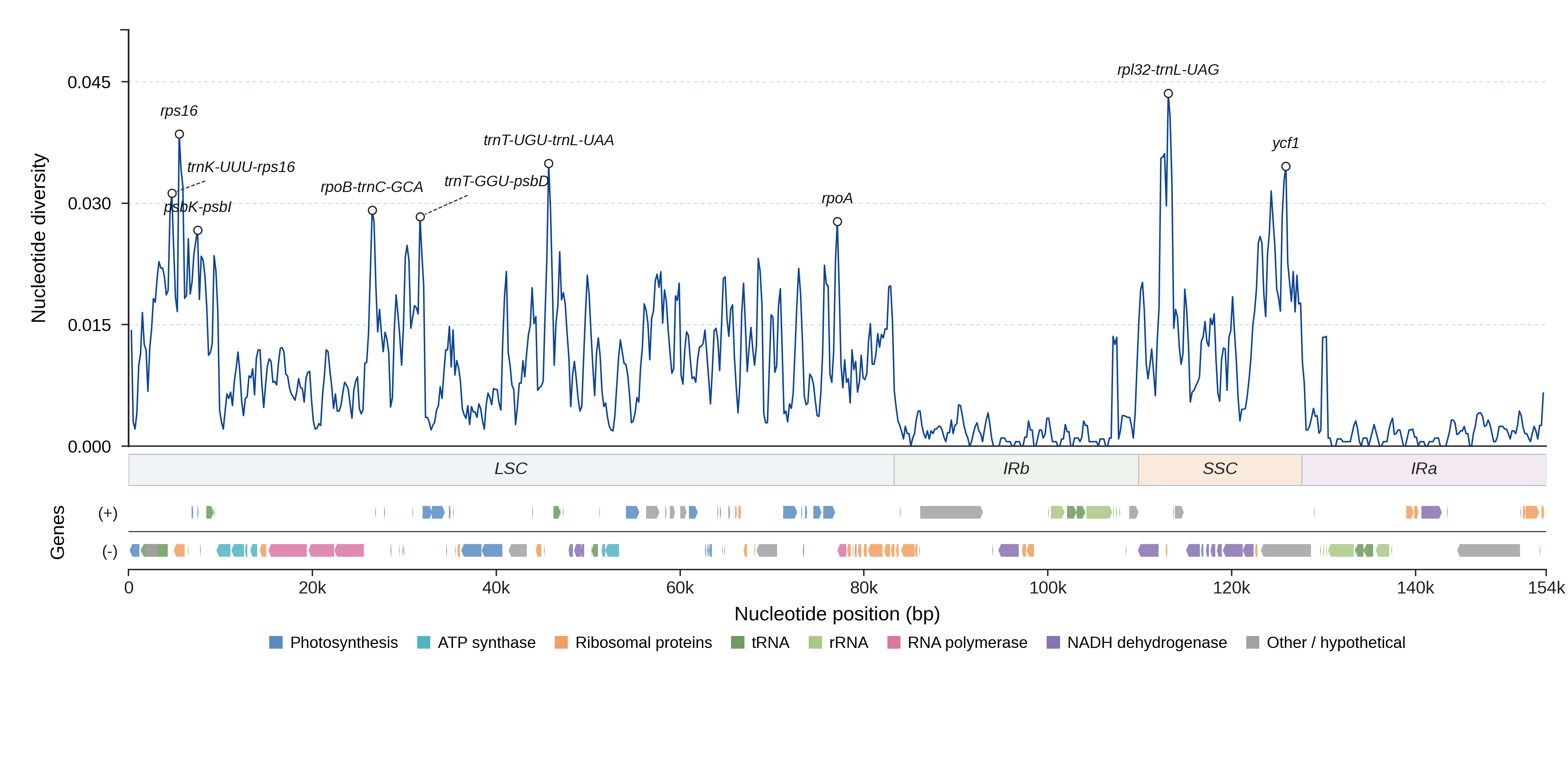 Sliding-window nucleotide diversity
