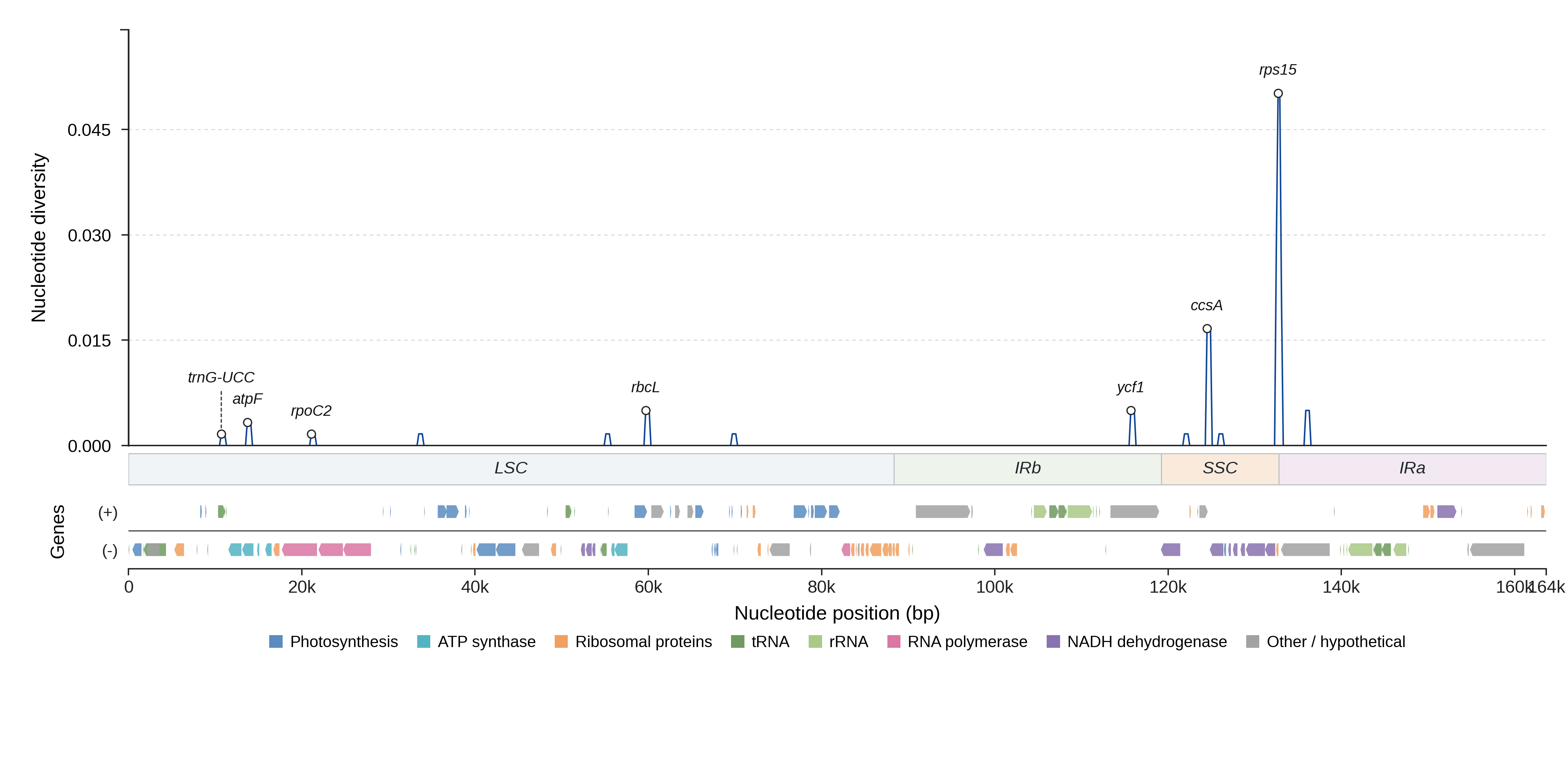 Sliding-window nucleotide diversity