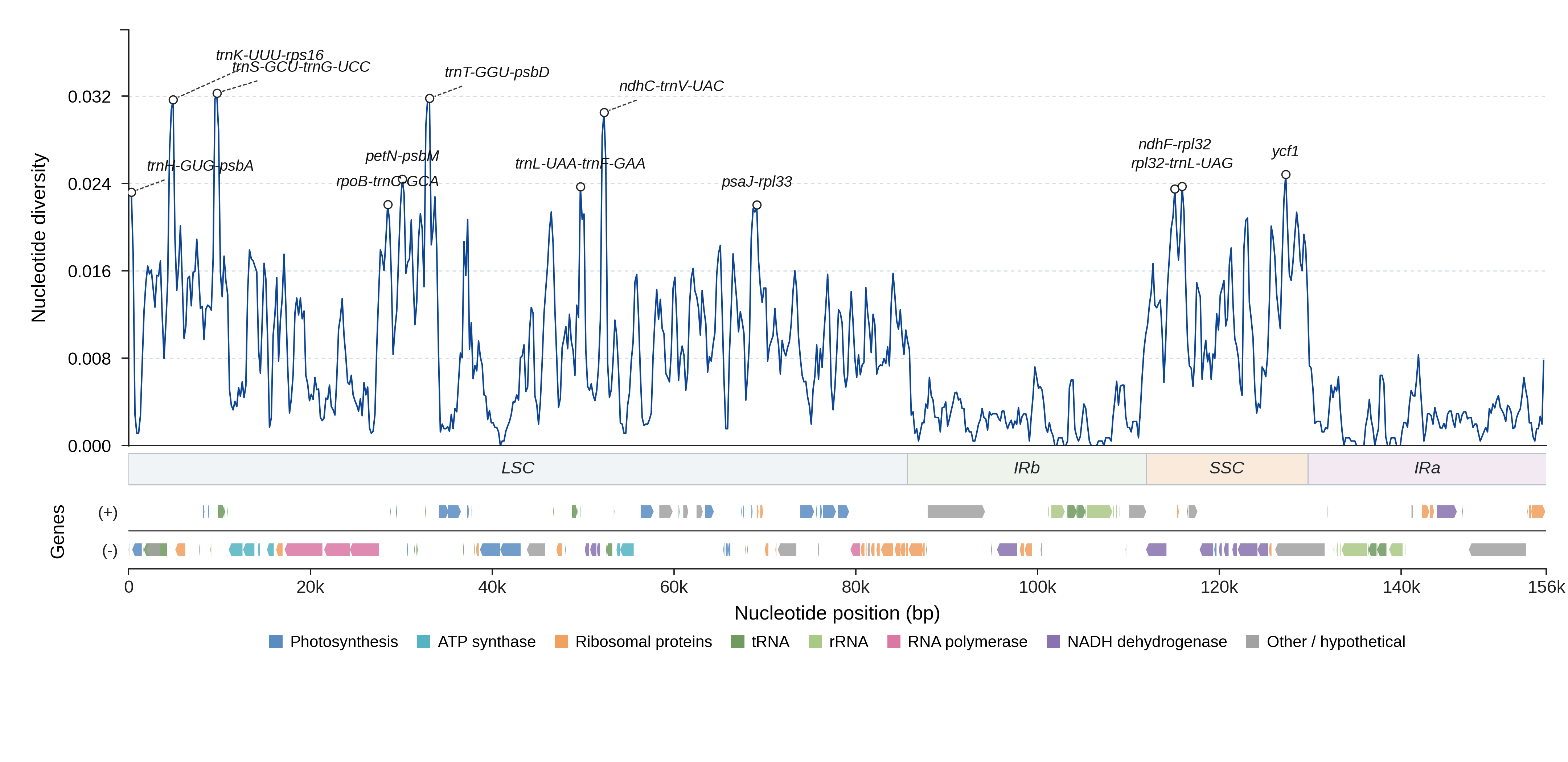 Sliding-window nucleotide diversity