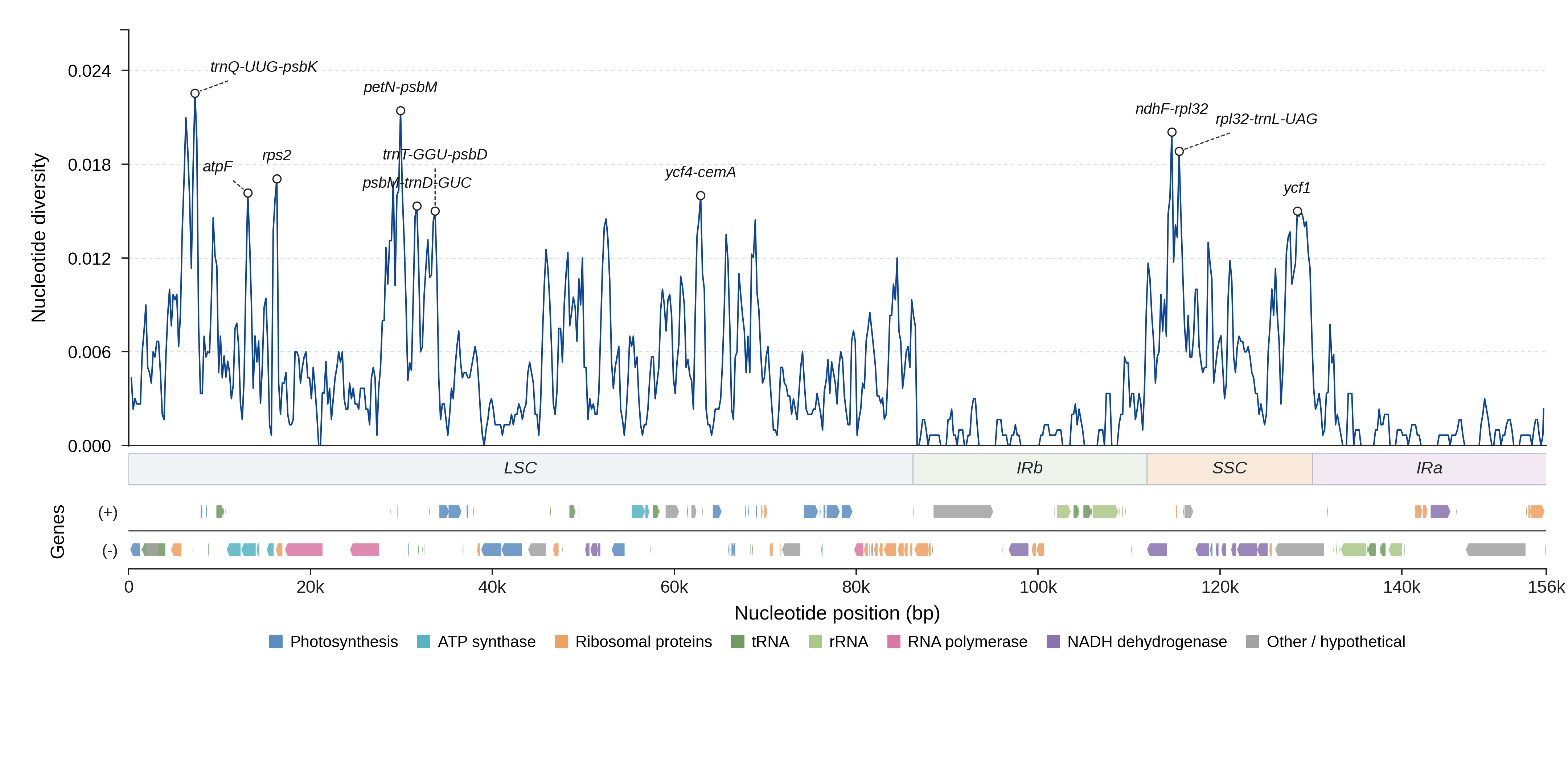 Sliding-window nucleotide diversity