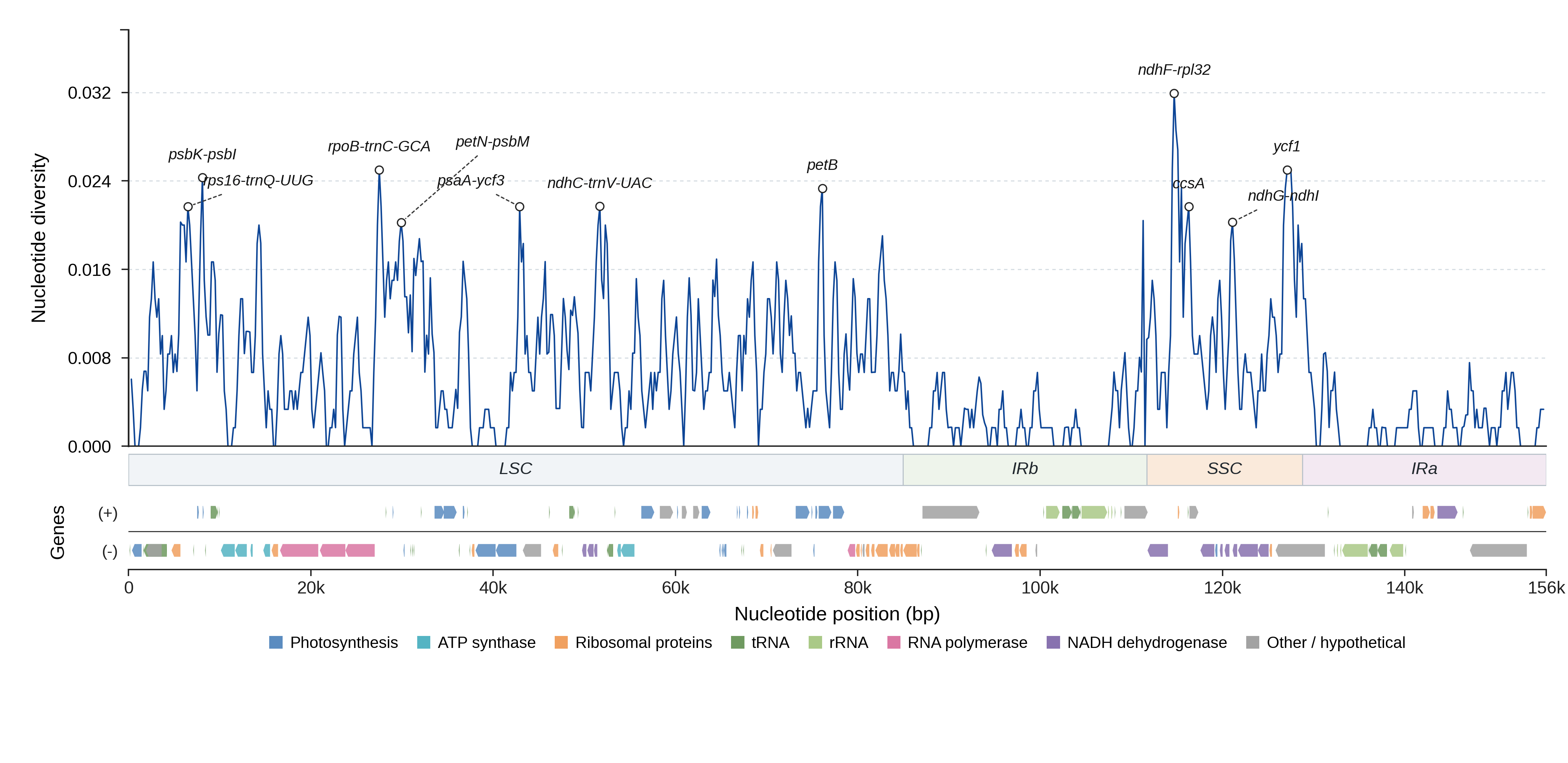 Sliding-window nucleotide diversity