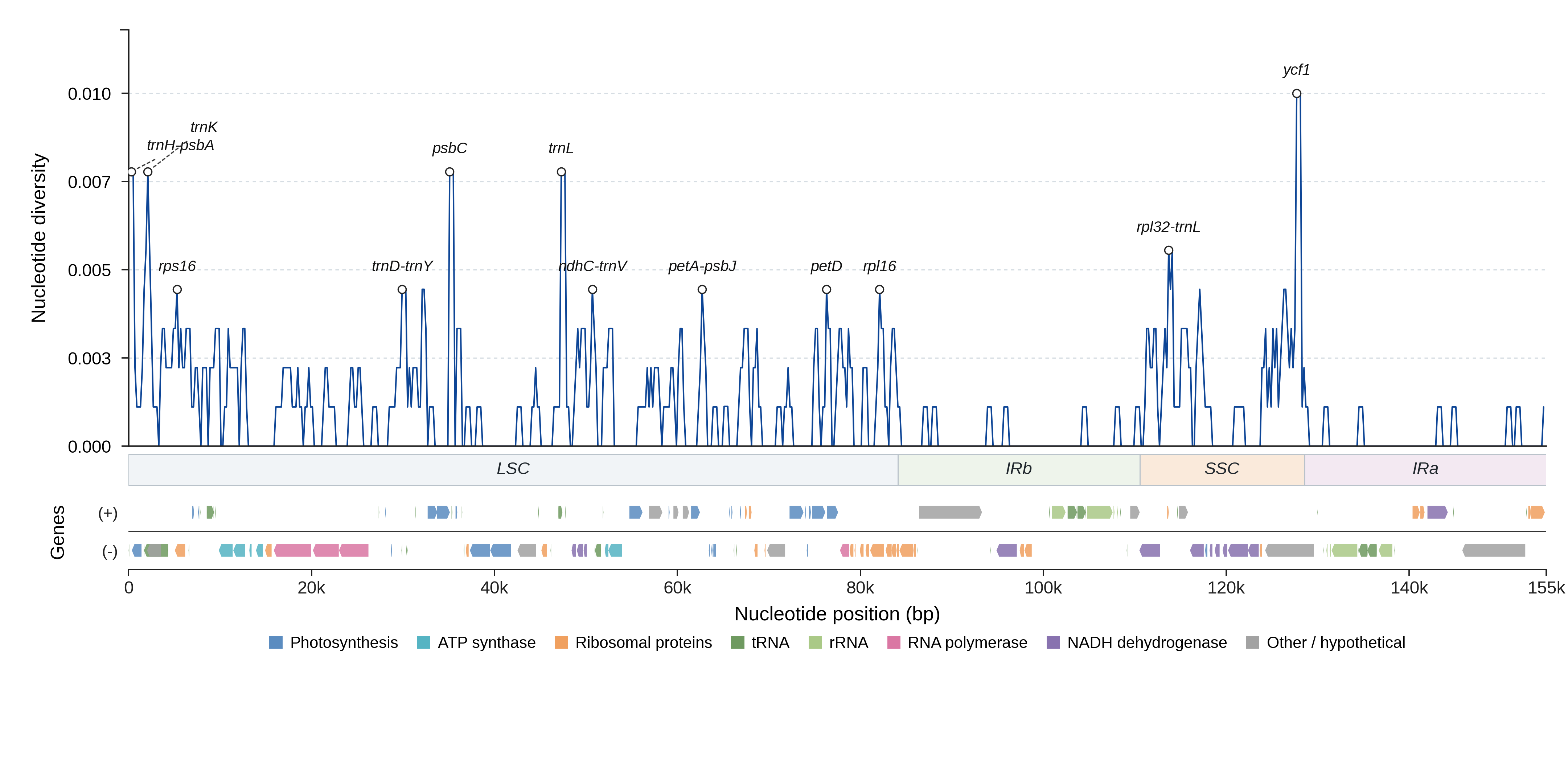 Sliding-window nucleotide diversity