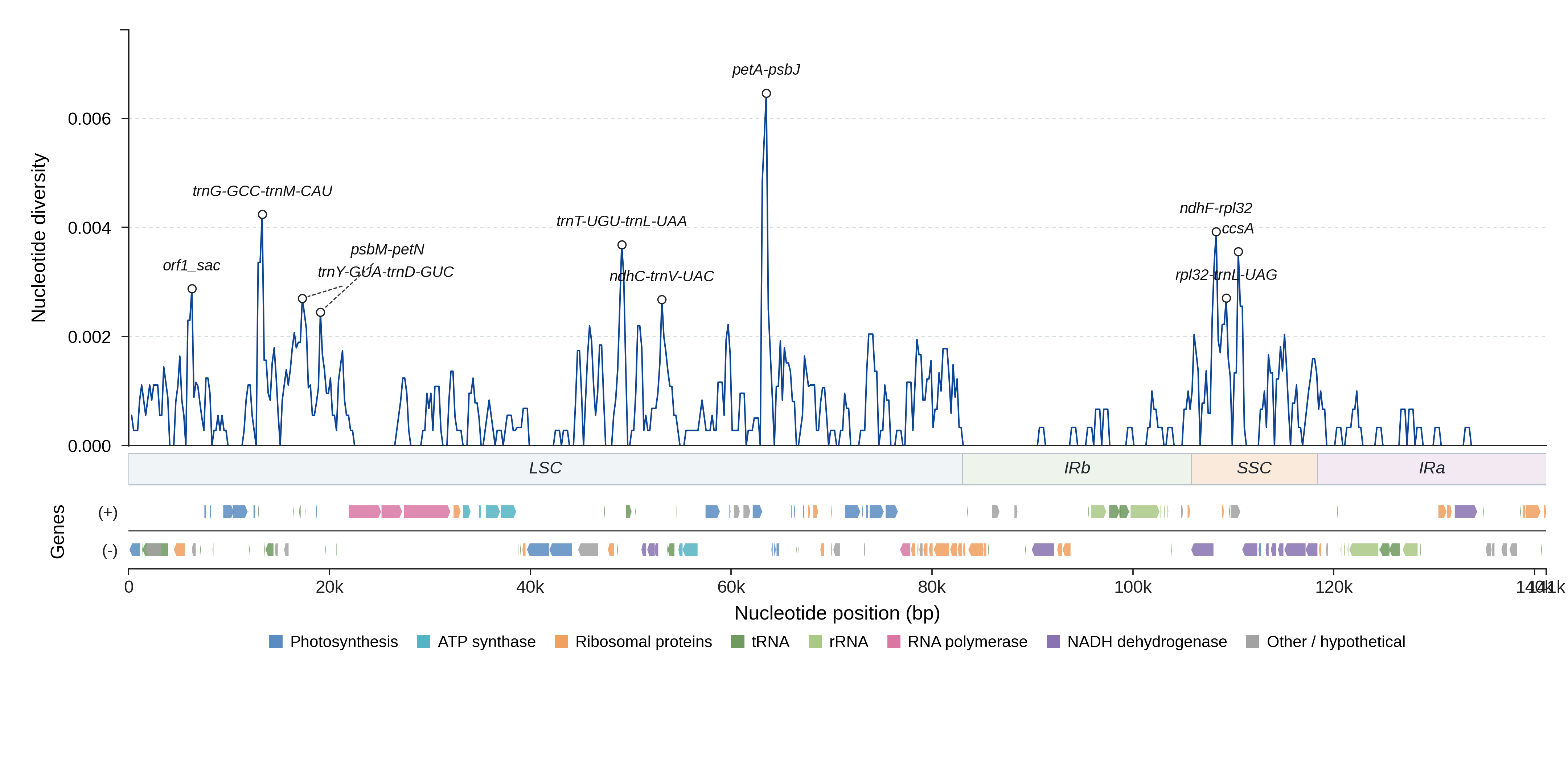 Sliding-window nucleotide diversity