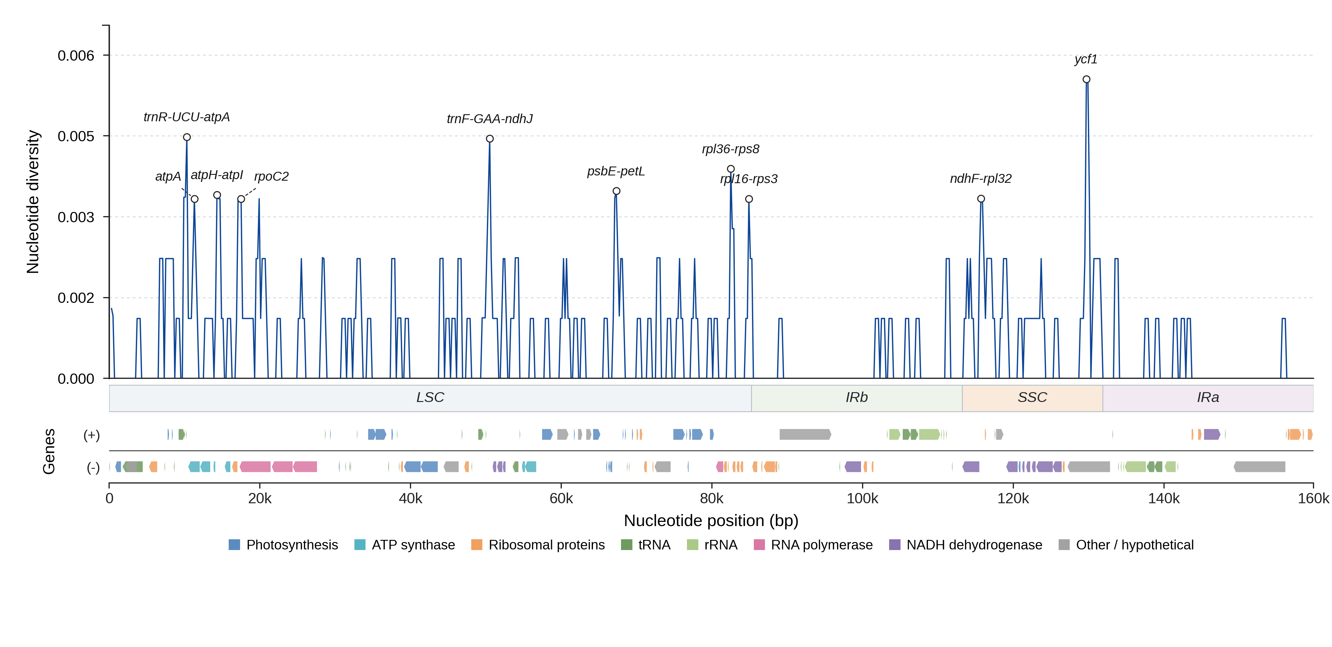Sliding-window nucleotide diversity