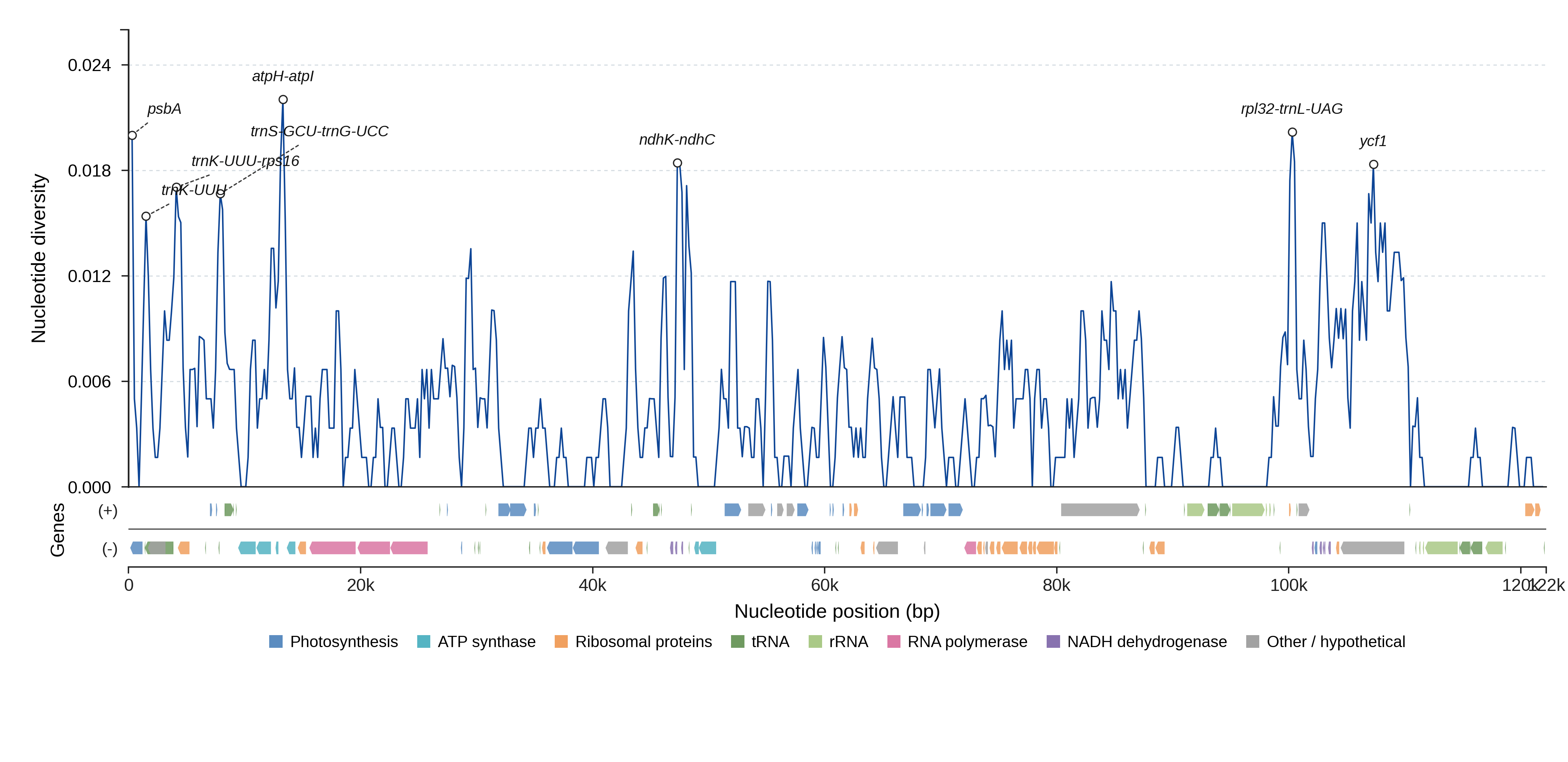 Sliding-window nucleotide diversity