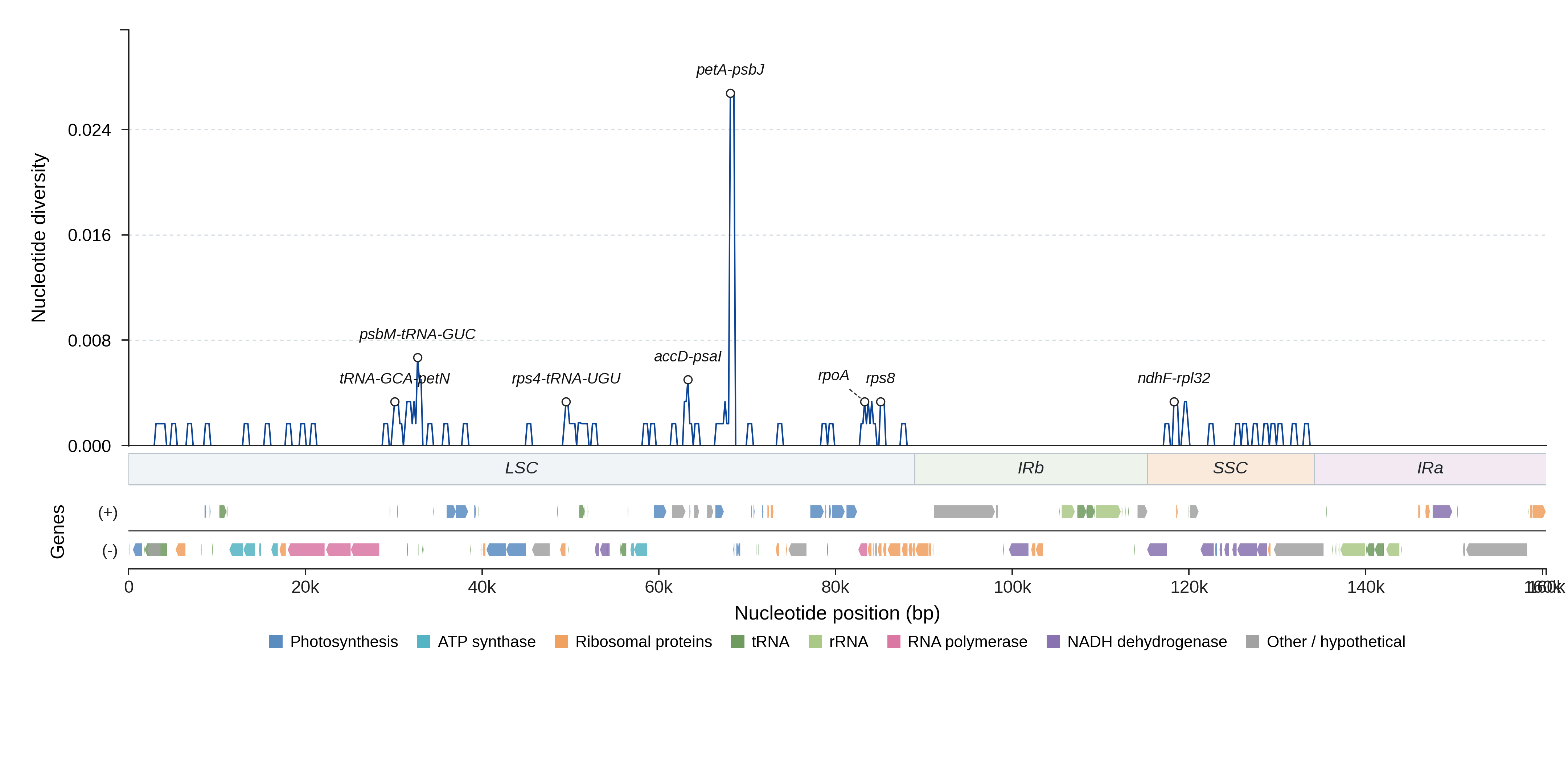 Sliding-window nucleotide diversity