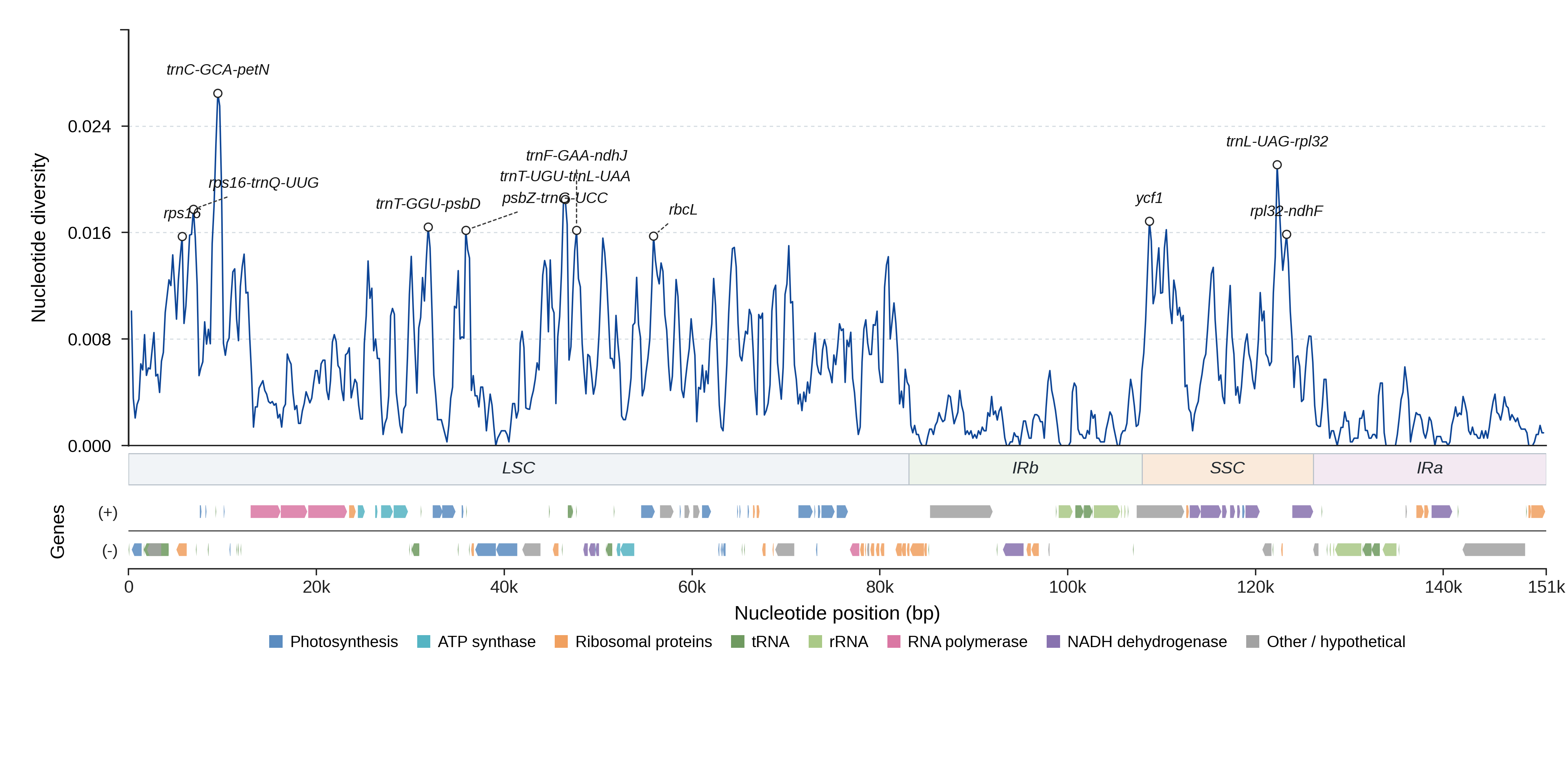 Sliding-window nucleotide diversity