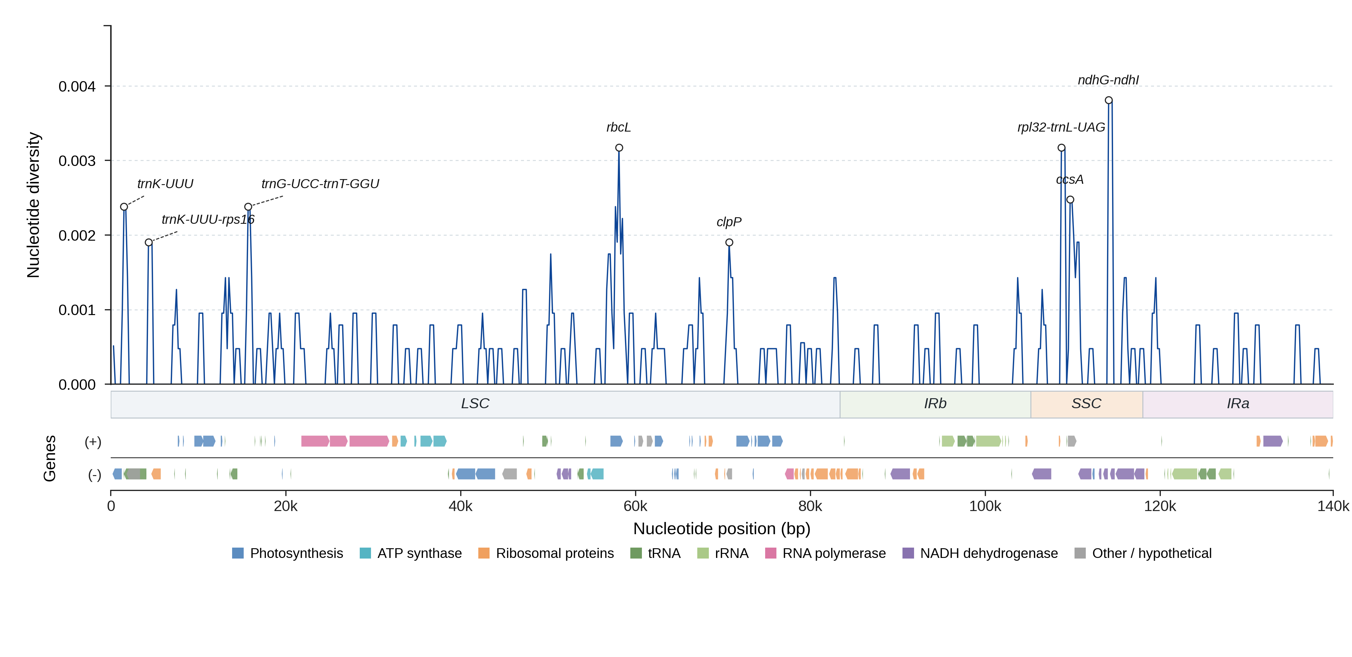 Sliding-window nucleotide diversity