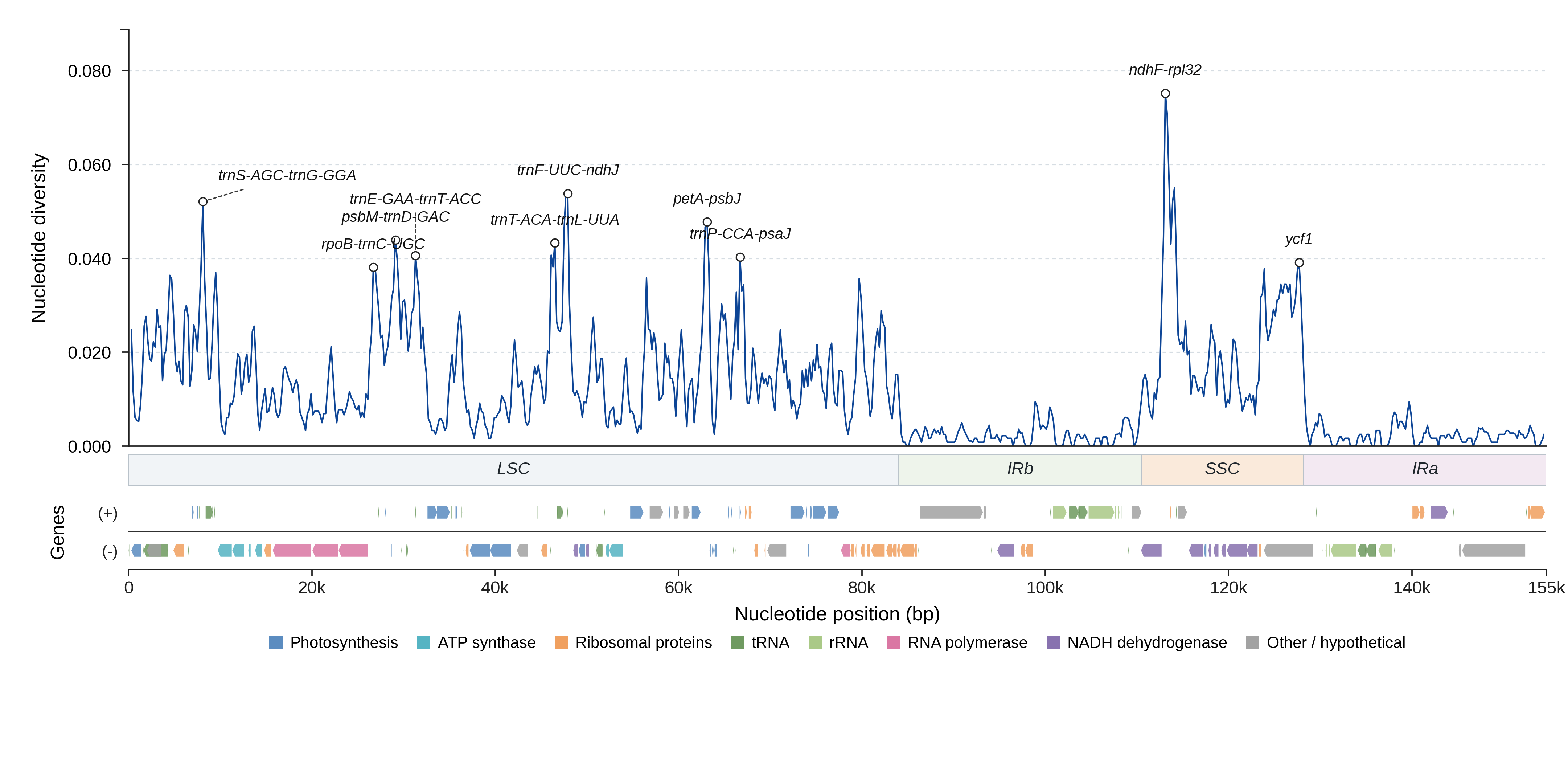 Sliding-window nucleotide diversity