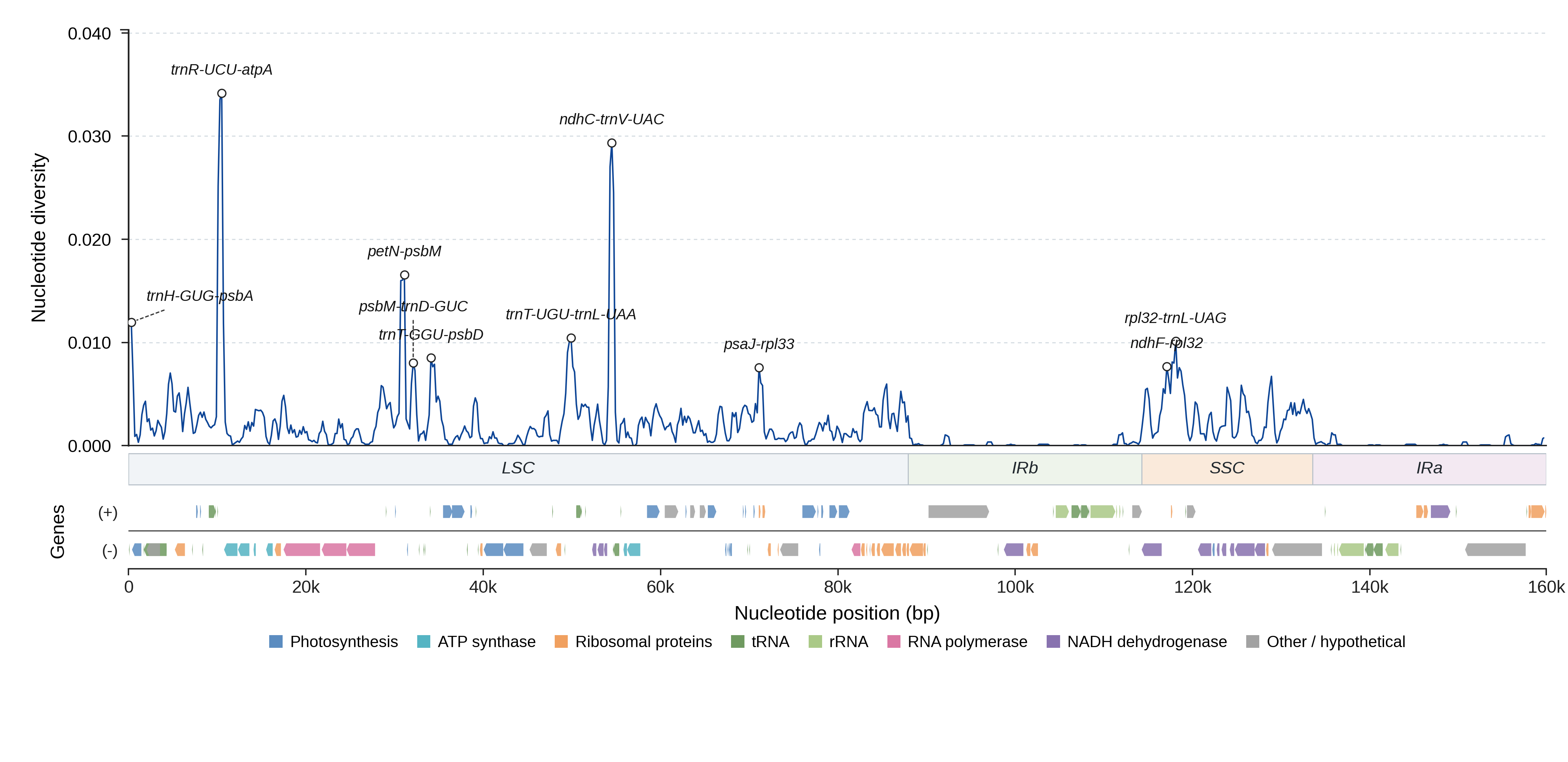 Sliding-window nucleotide diversity
