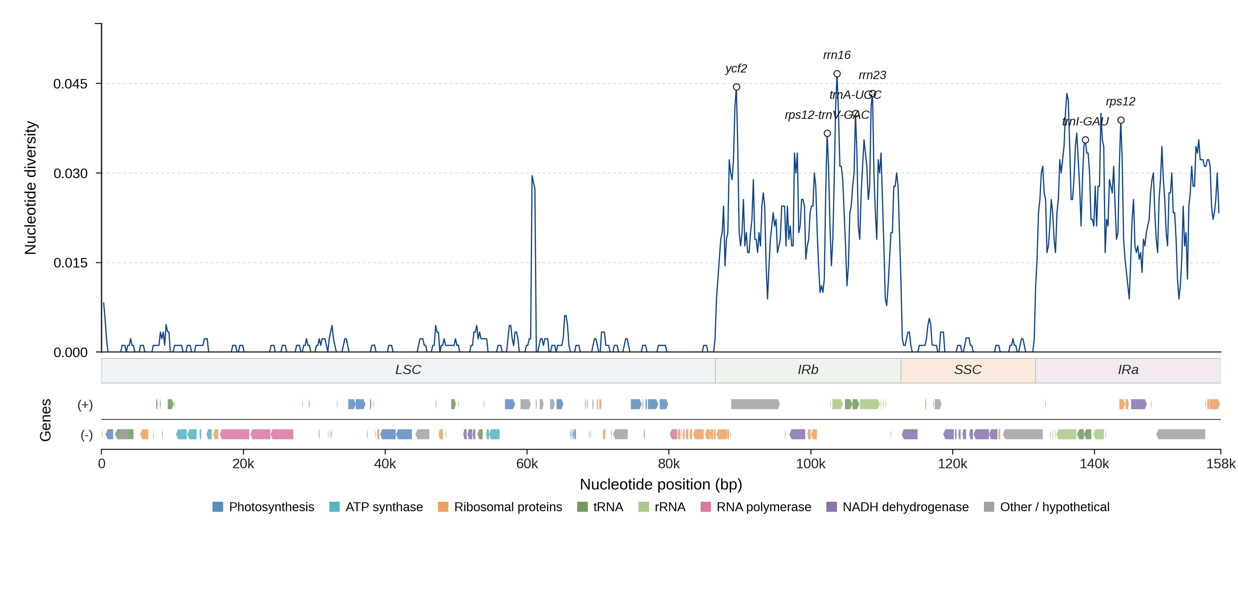 Sliding-window nucleotide diversity