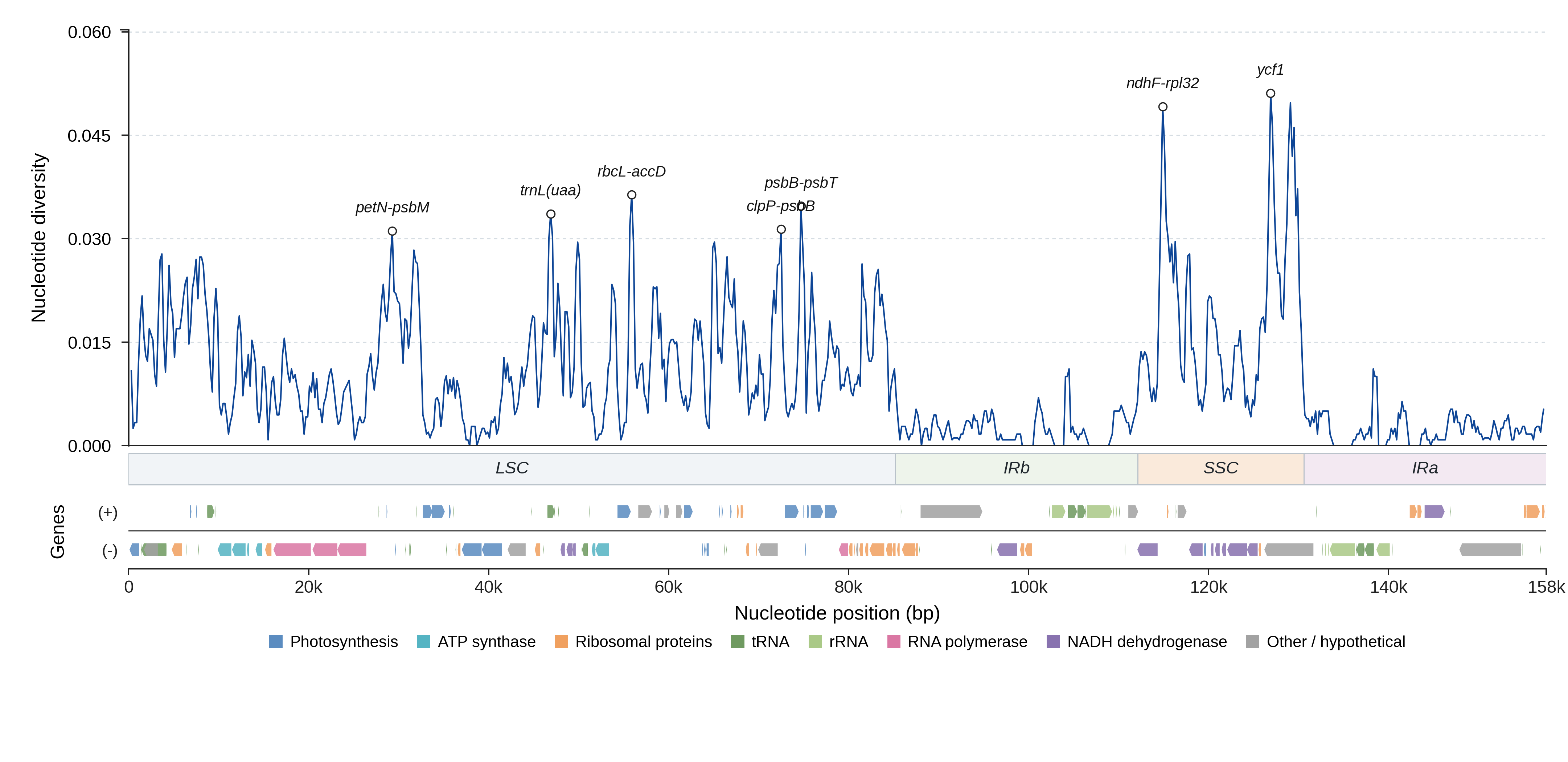 Sliding-window nucleotide diversity