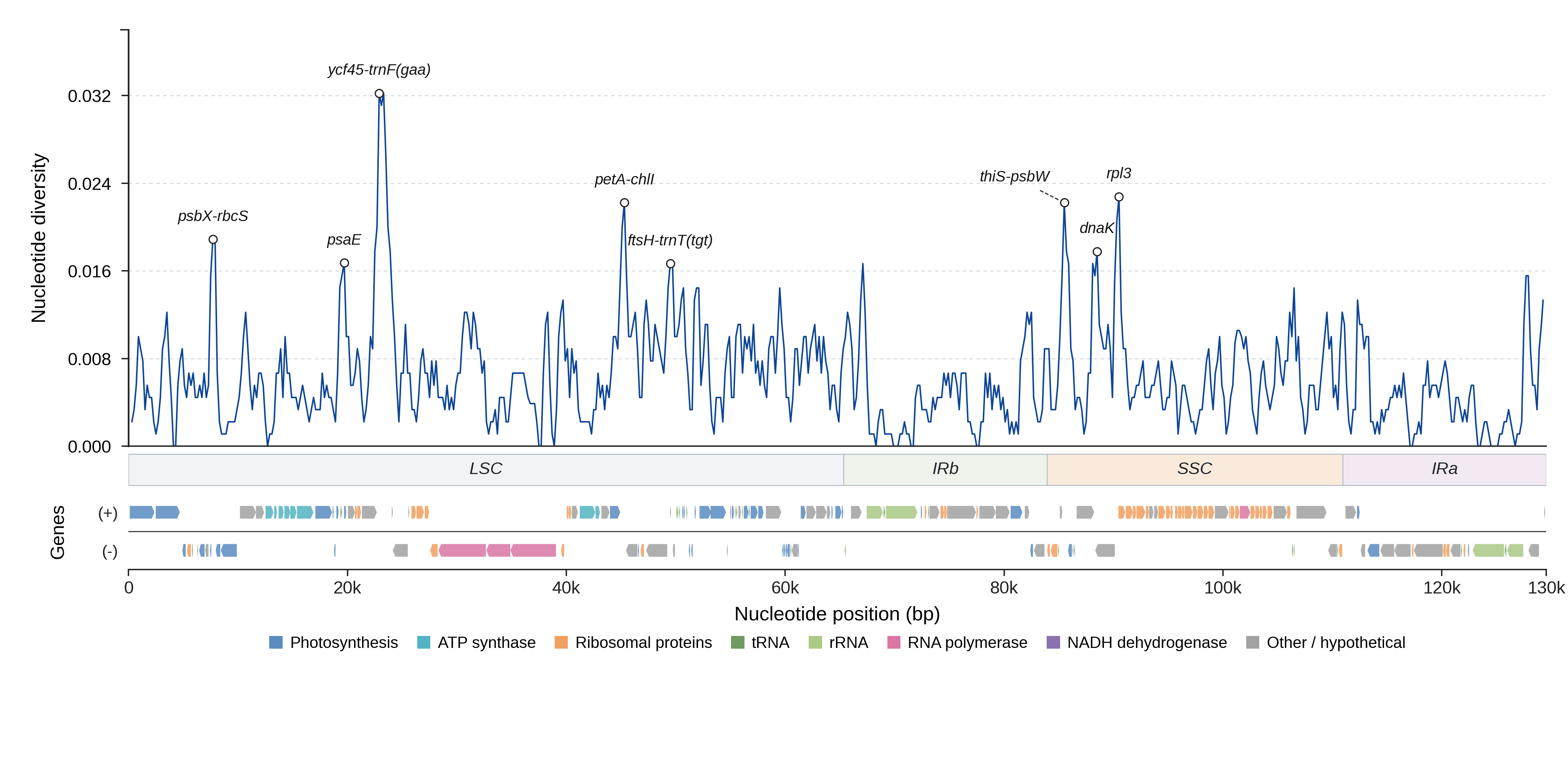 Sliding-window nucleotide diversity