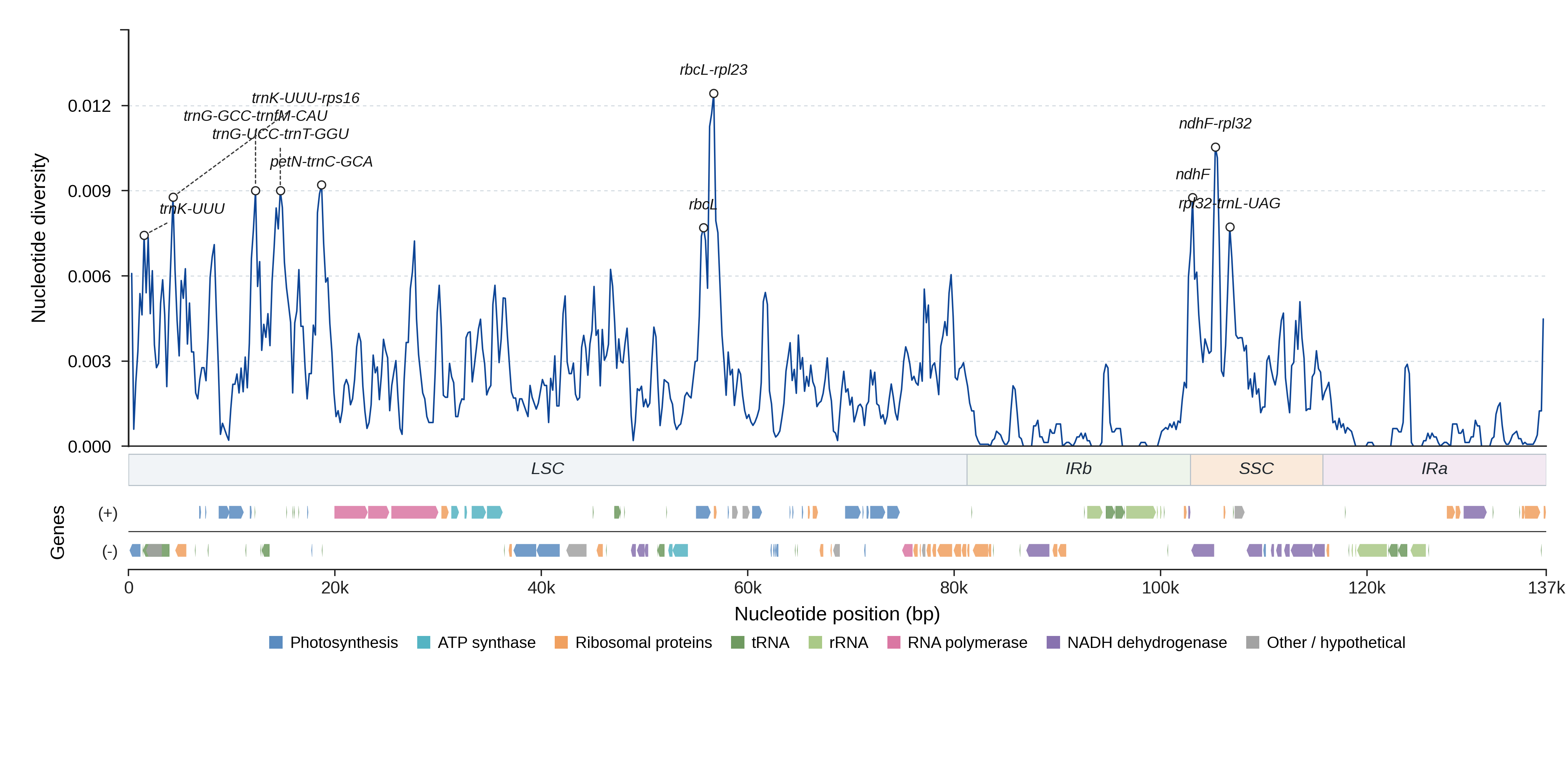 Sliding-window nucleotide diversity