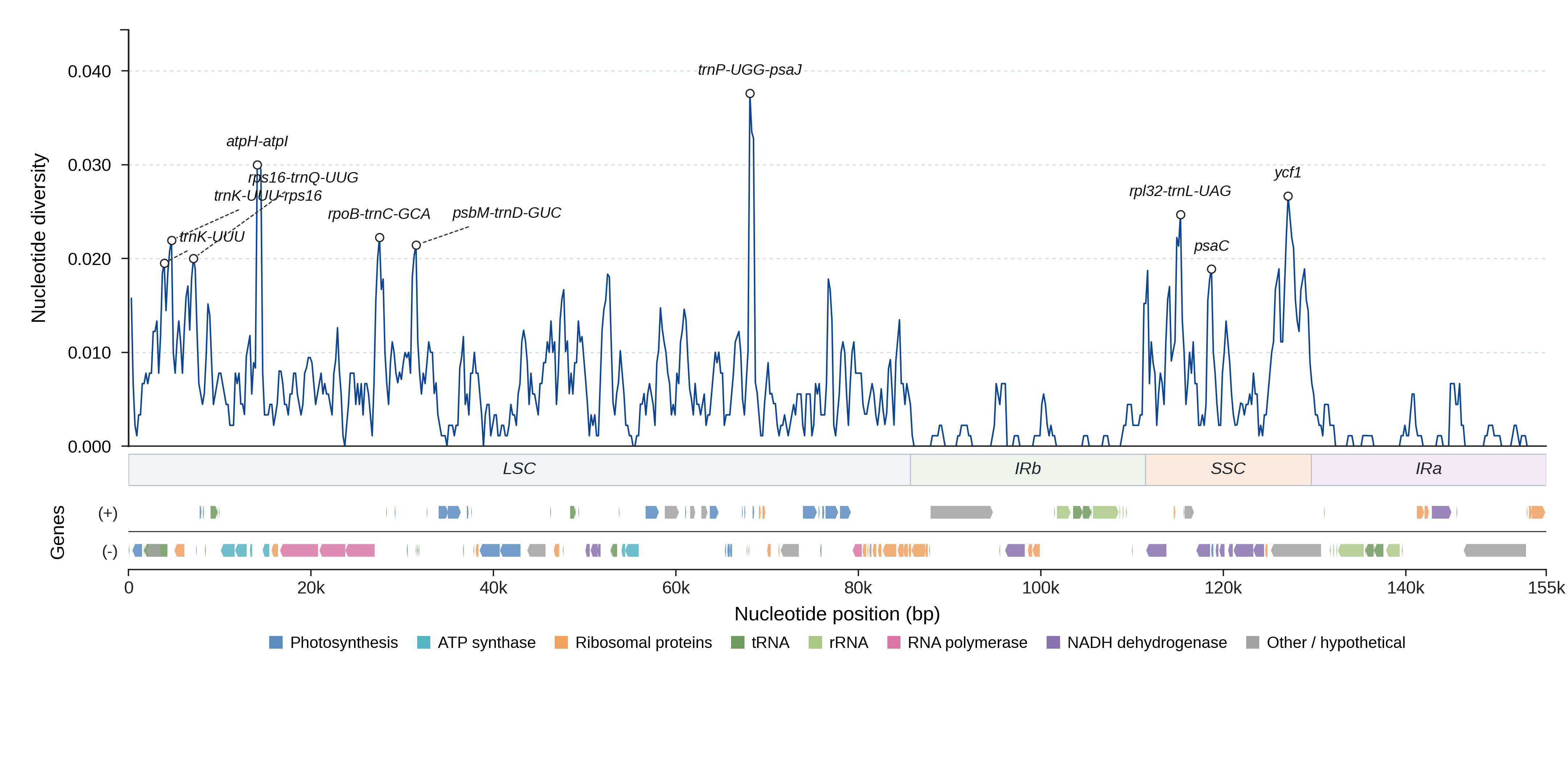 Sliding-window nucleotide diversity