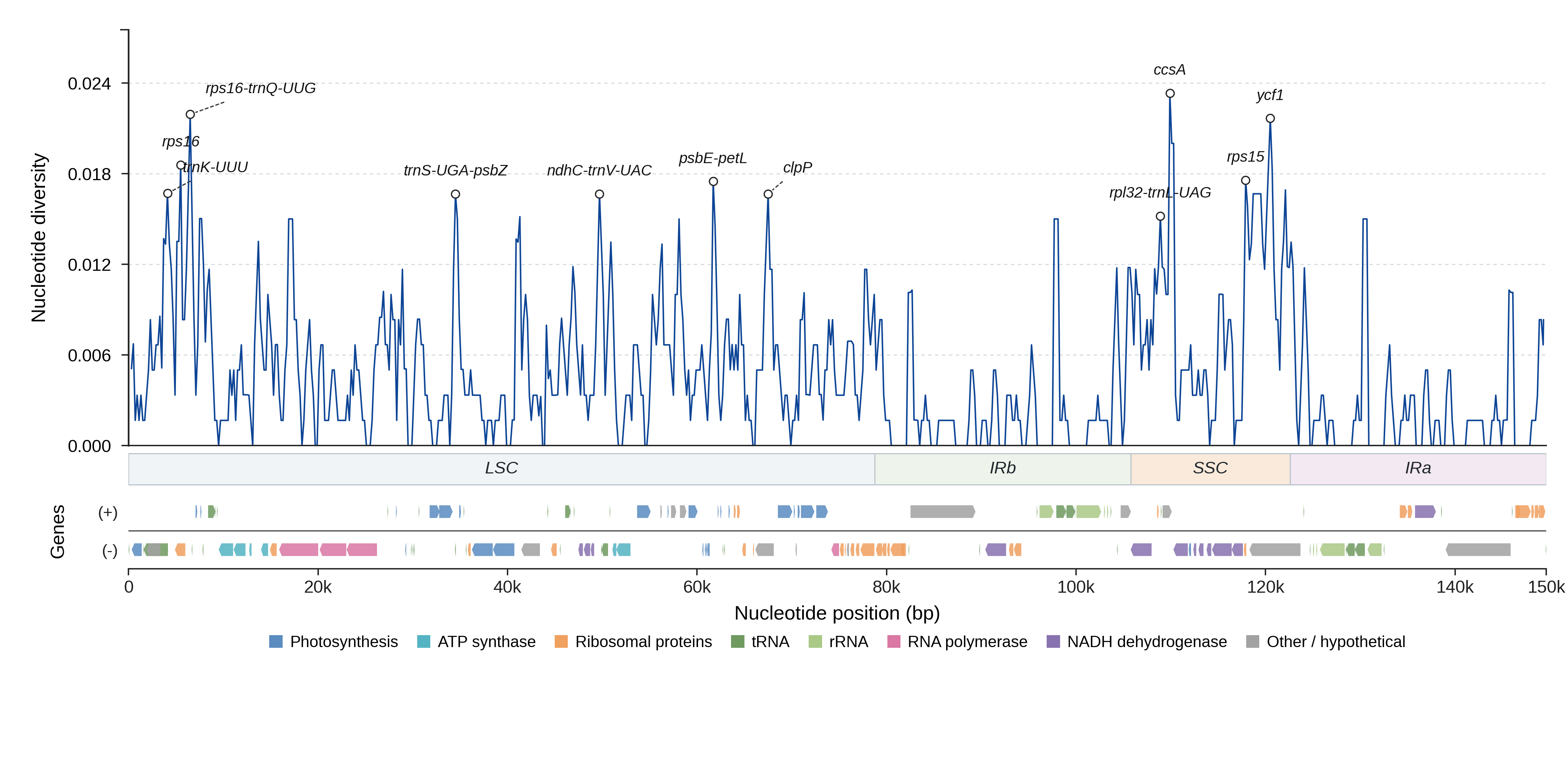 Sliding-window nucleotide diversity