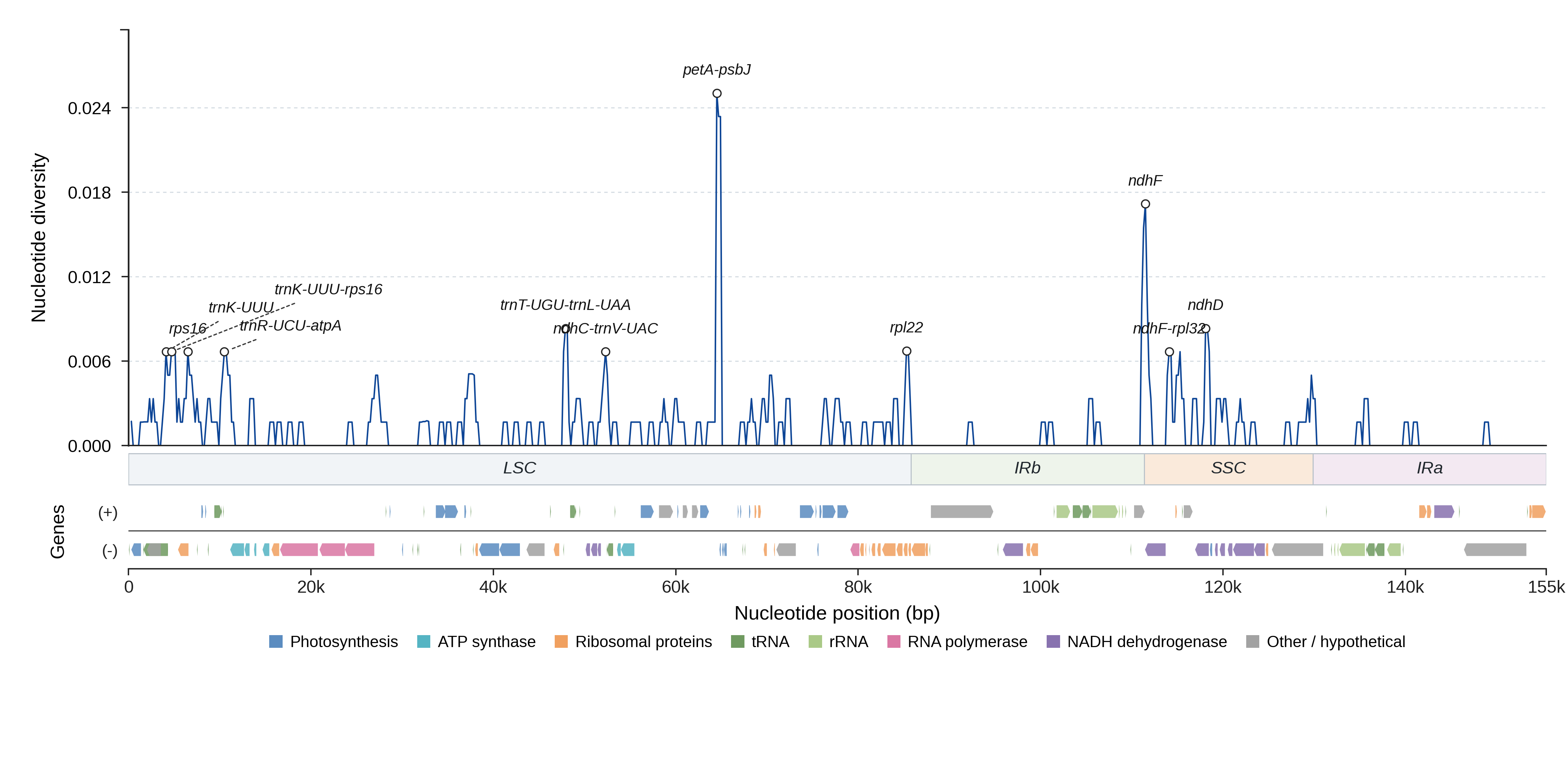 Sliding-window nucleotide diversity