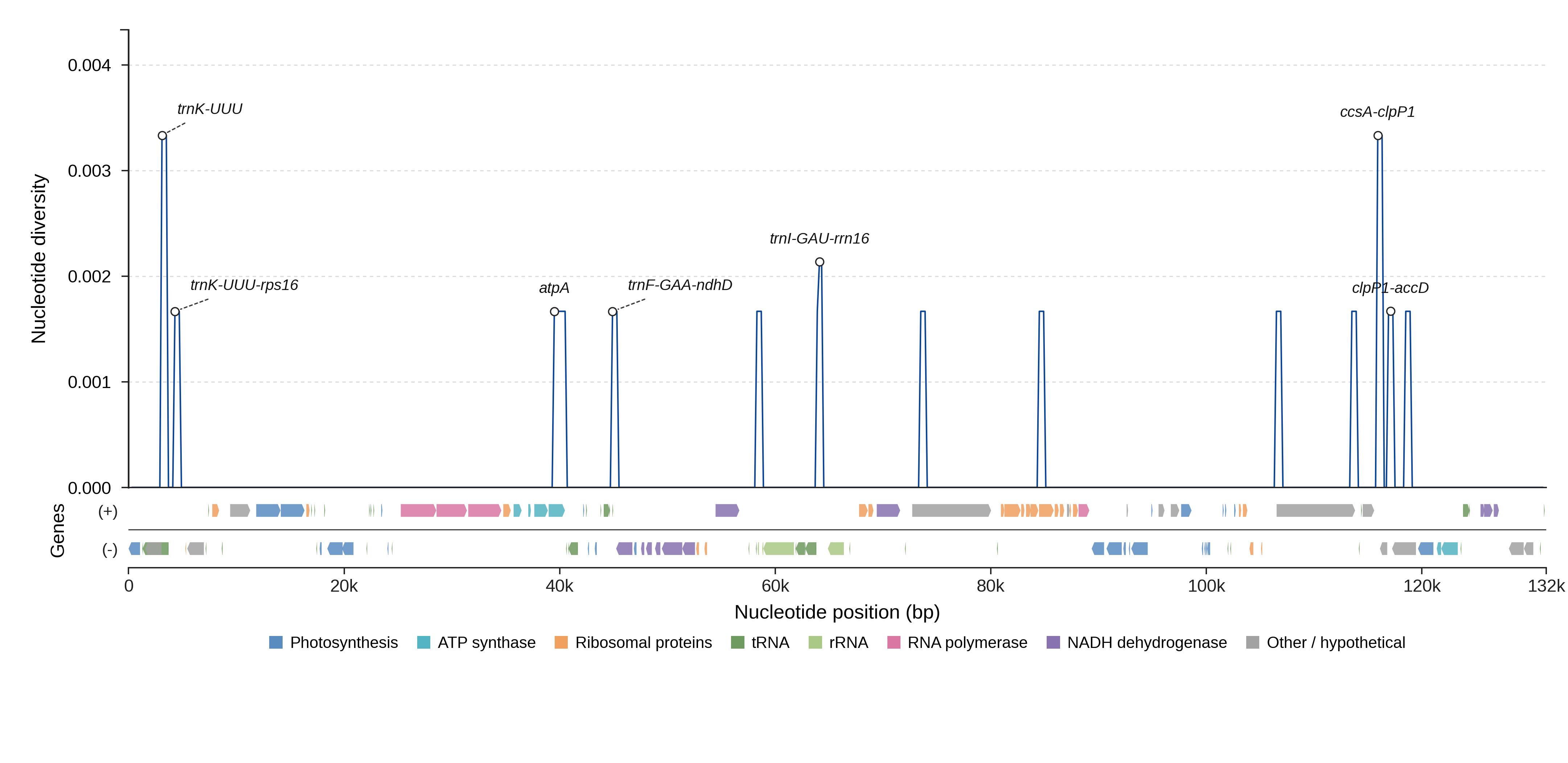 Sliding-window nucleotide diversity