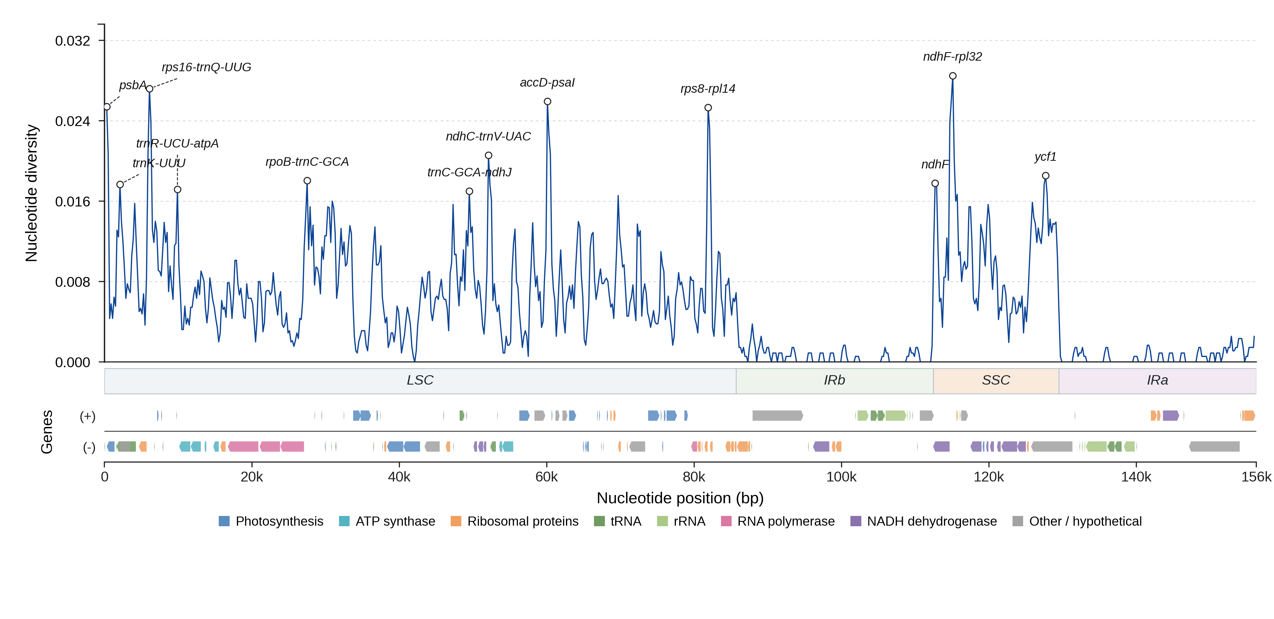 Sliding-window nucleotide diversity