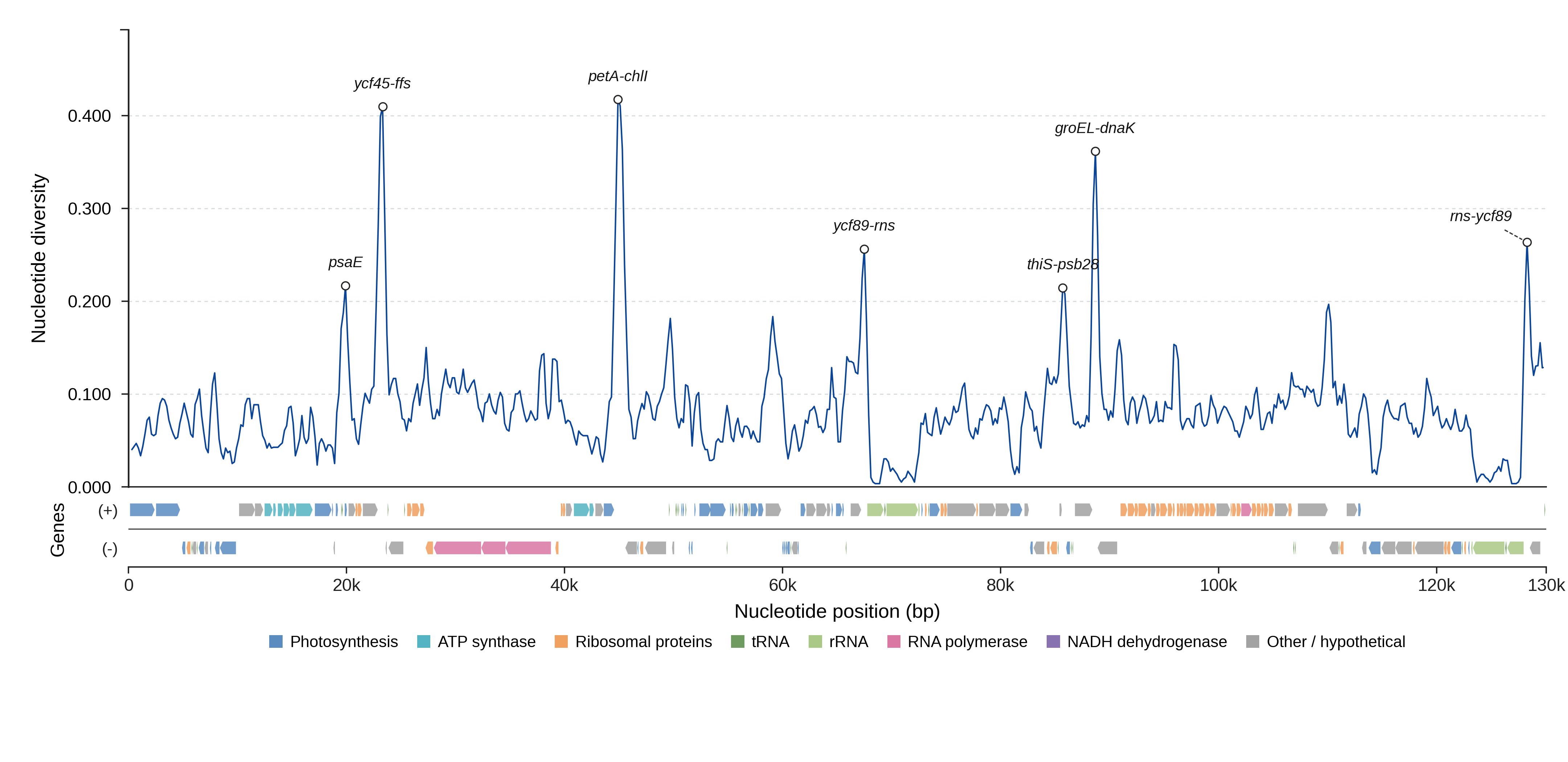 Sliding-window nucleotide diversity
