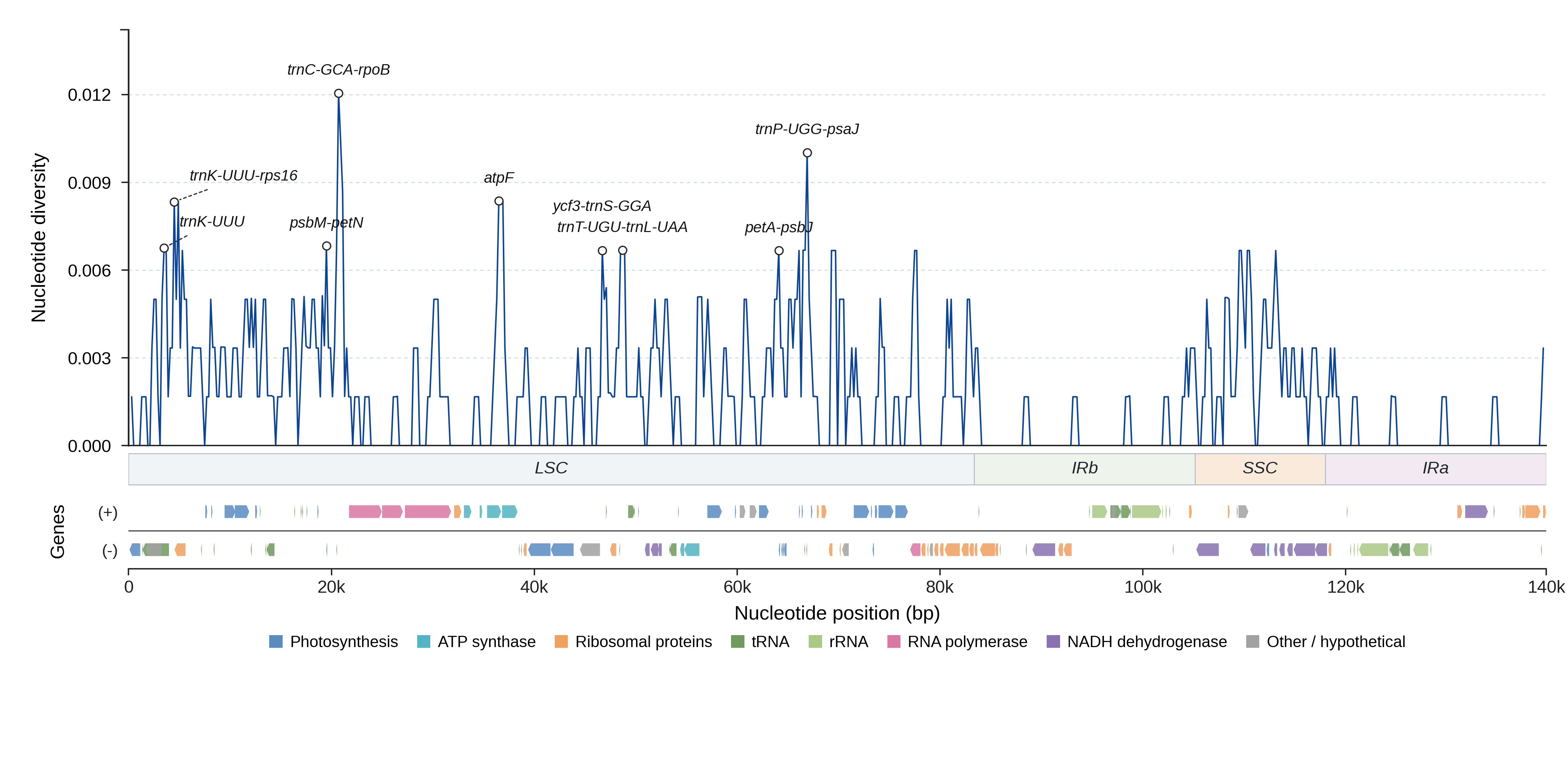 Sliding-window nucleotide diversity