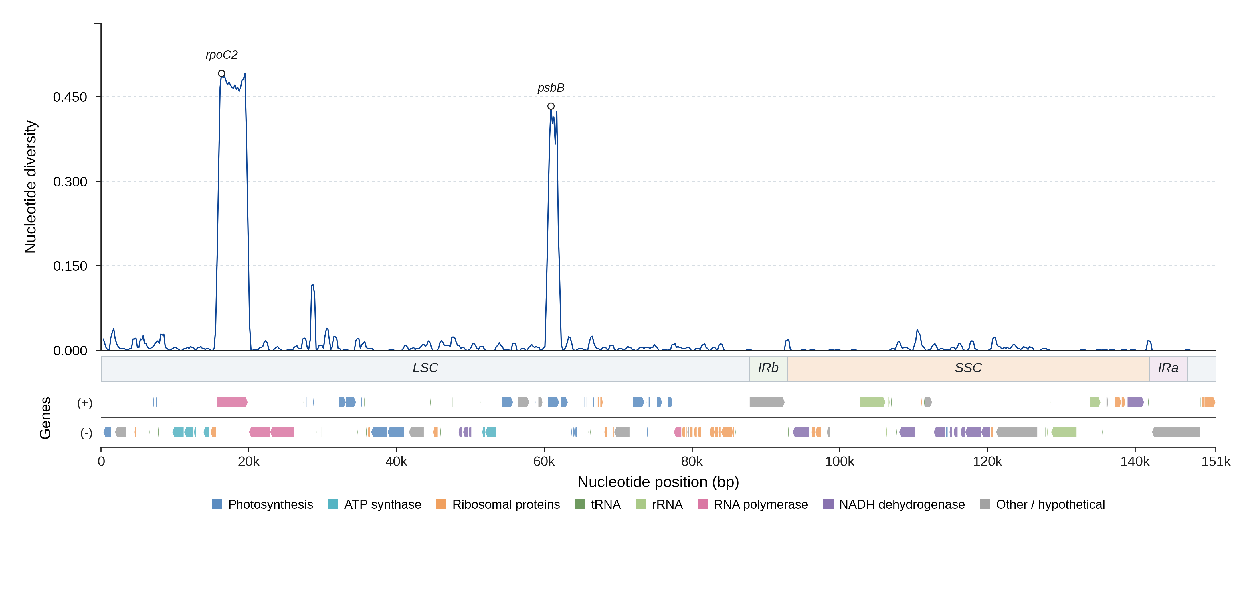Sliding-window nucleotide diversity