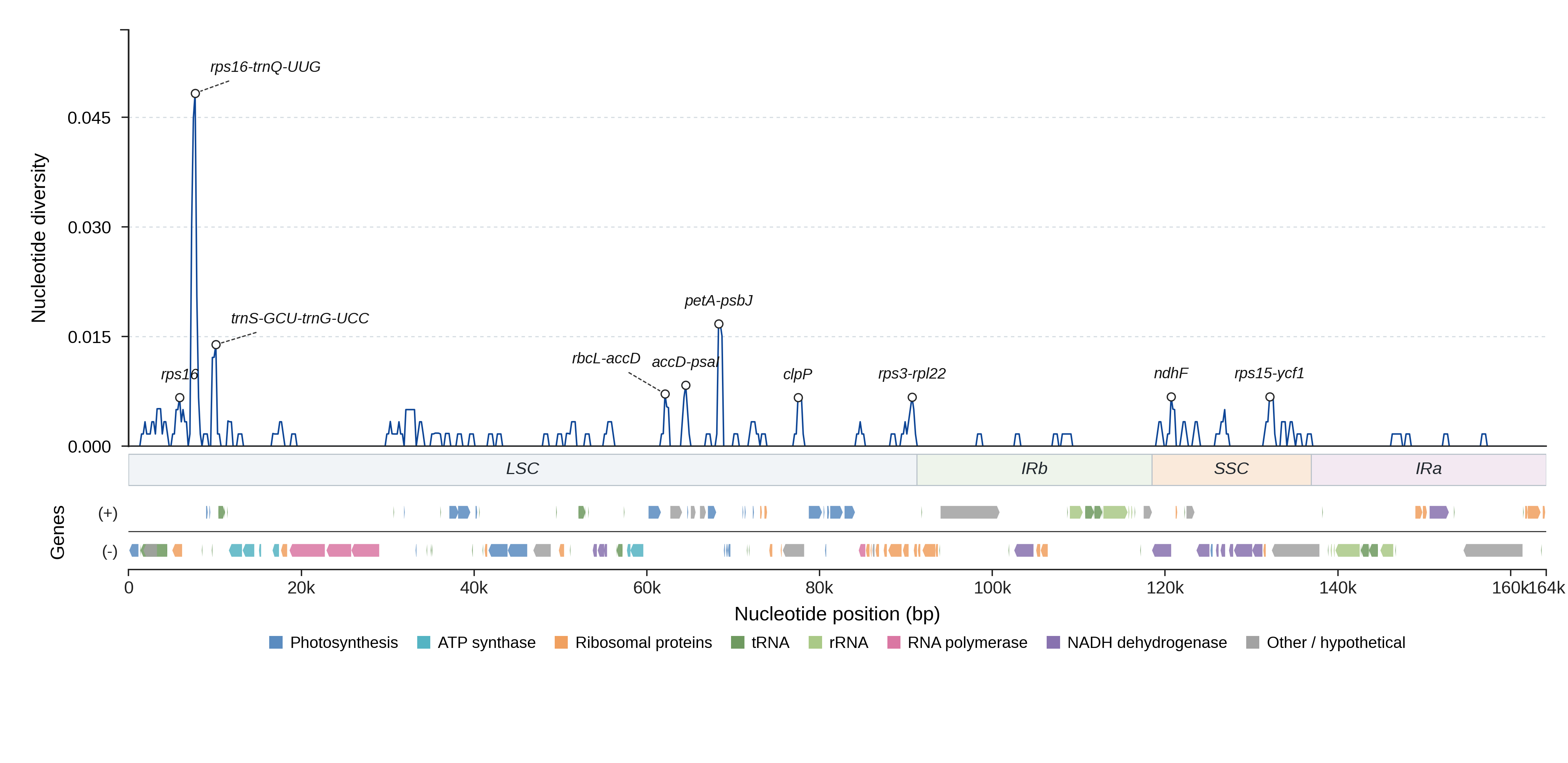 Sliding-window nucleotide diversity
