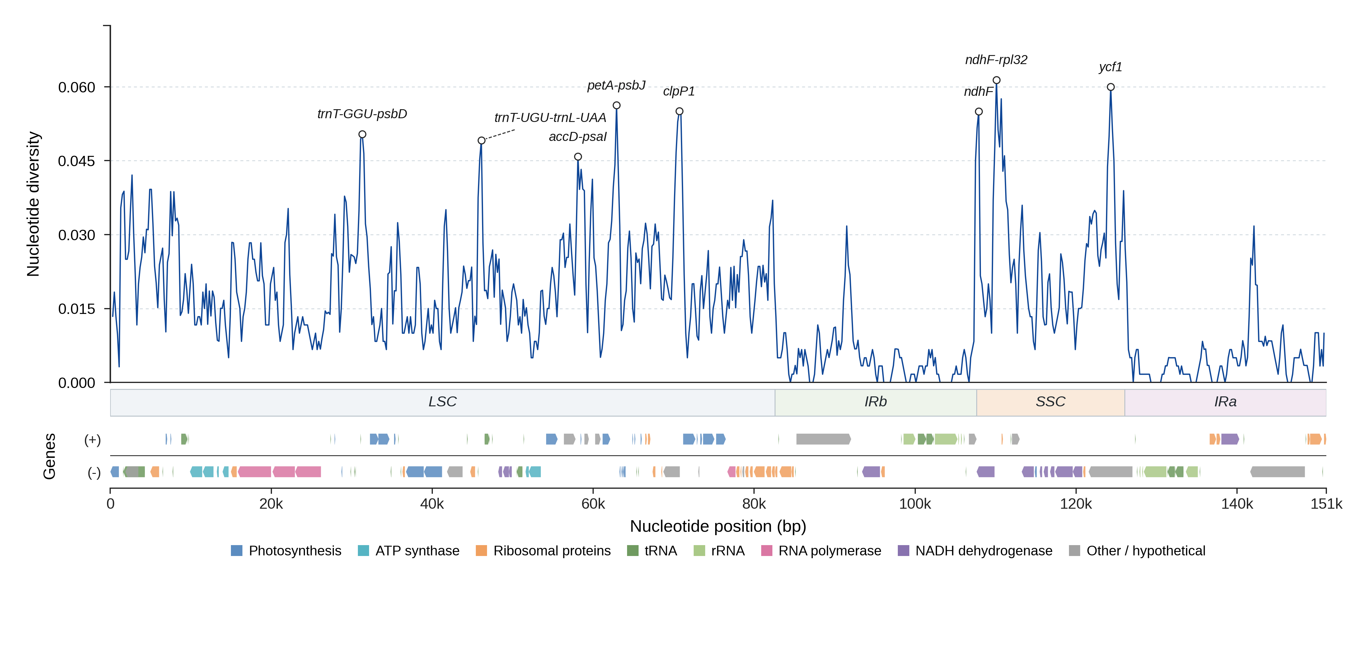 Sliding-window nucleotide diversity