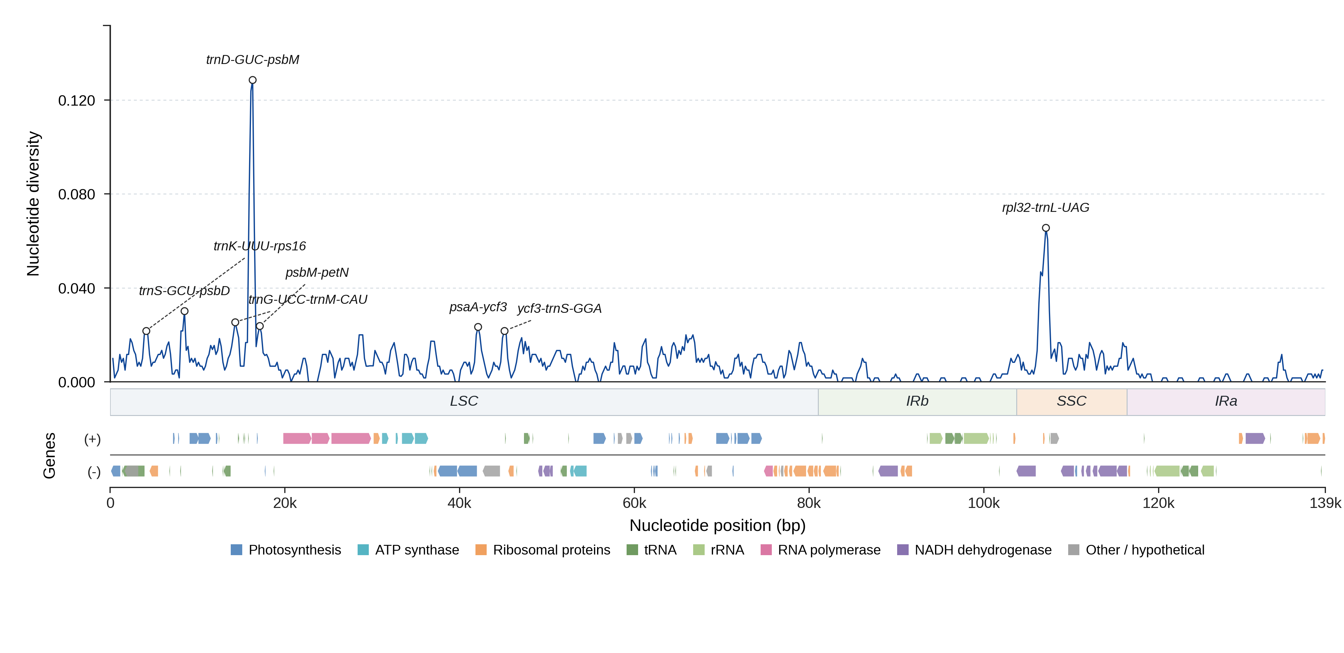 Sliding-window nucleotide diversity