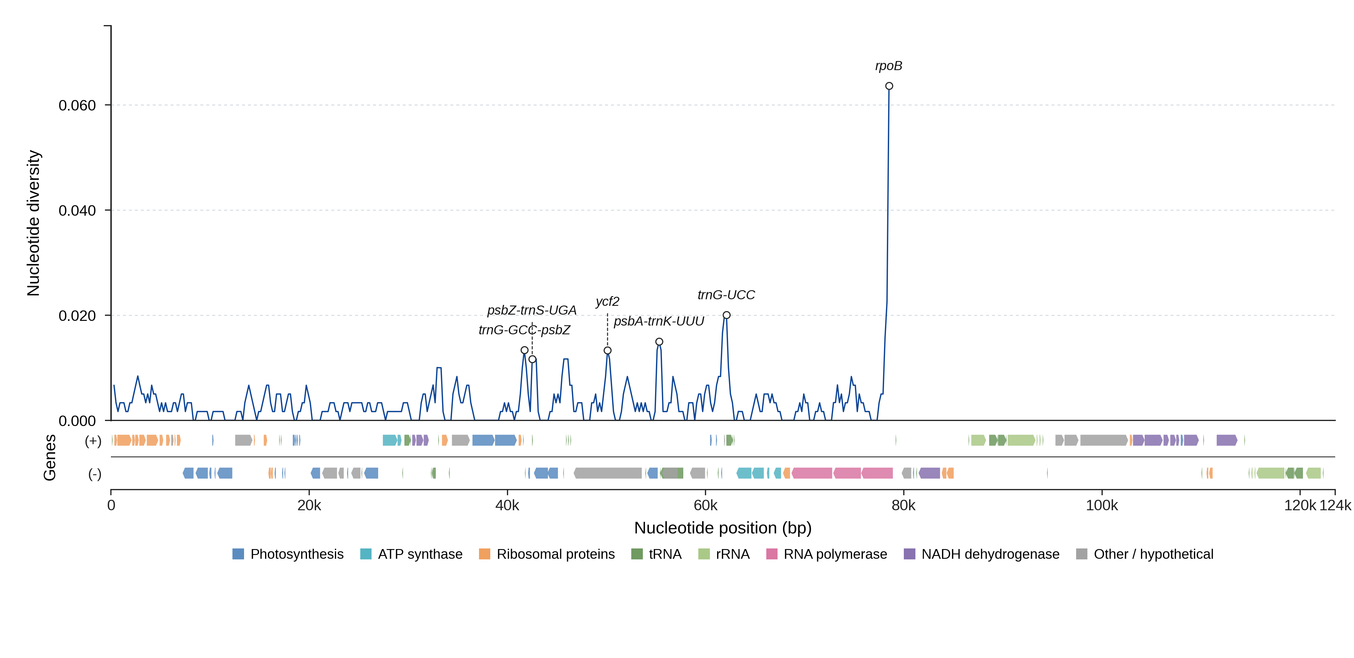 Sliding-window nucleotide diversity