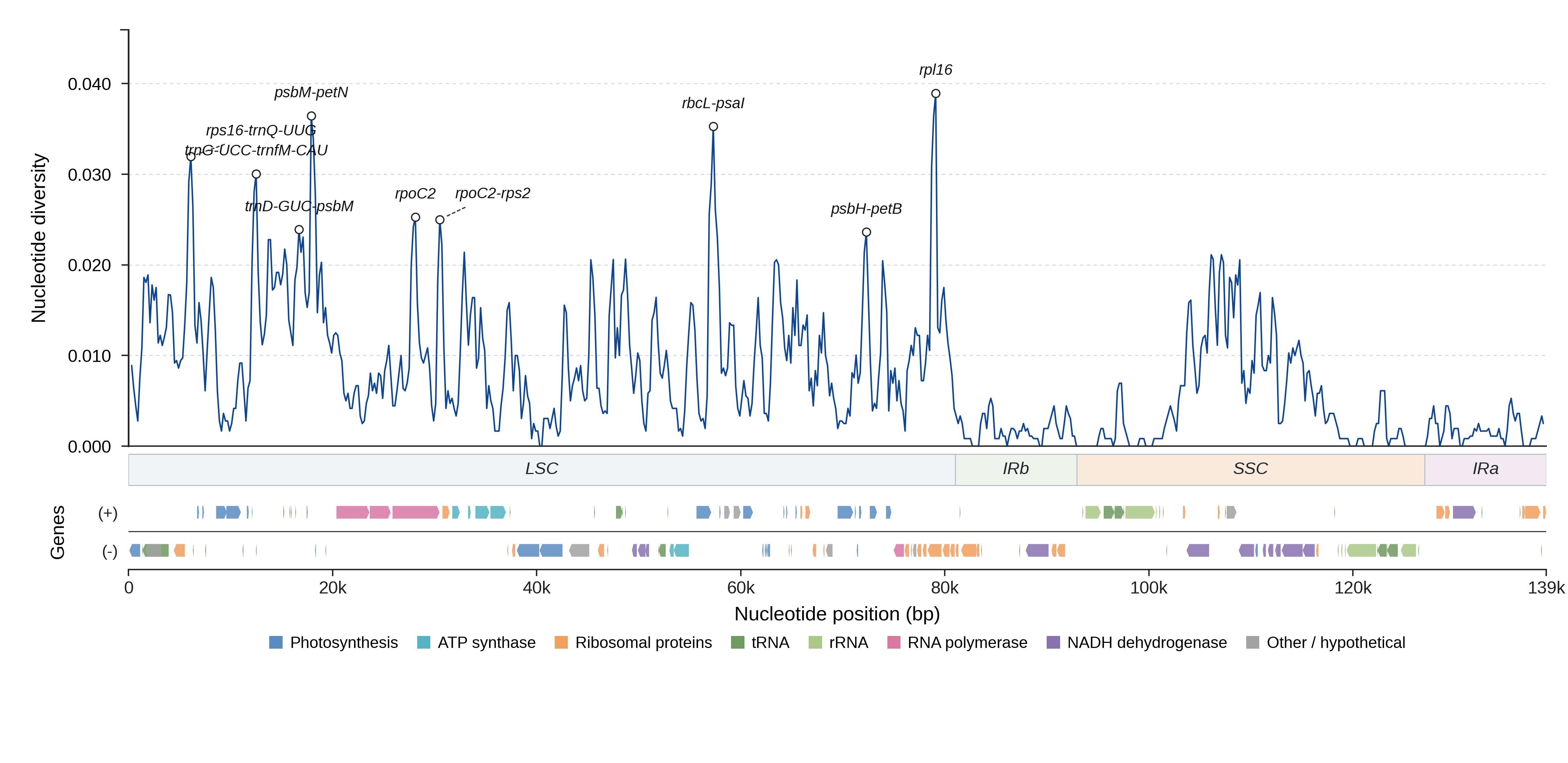 Sliding-window nucleotide diversity