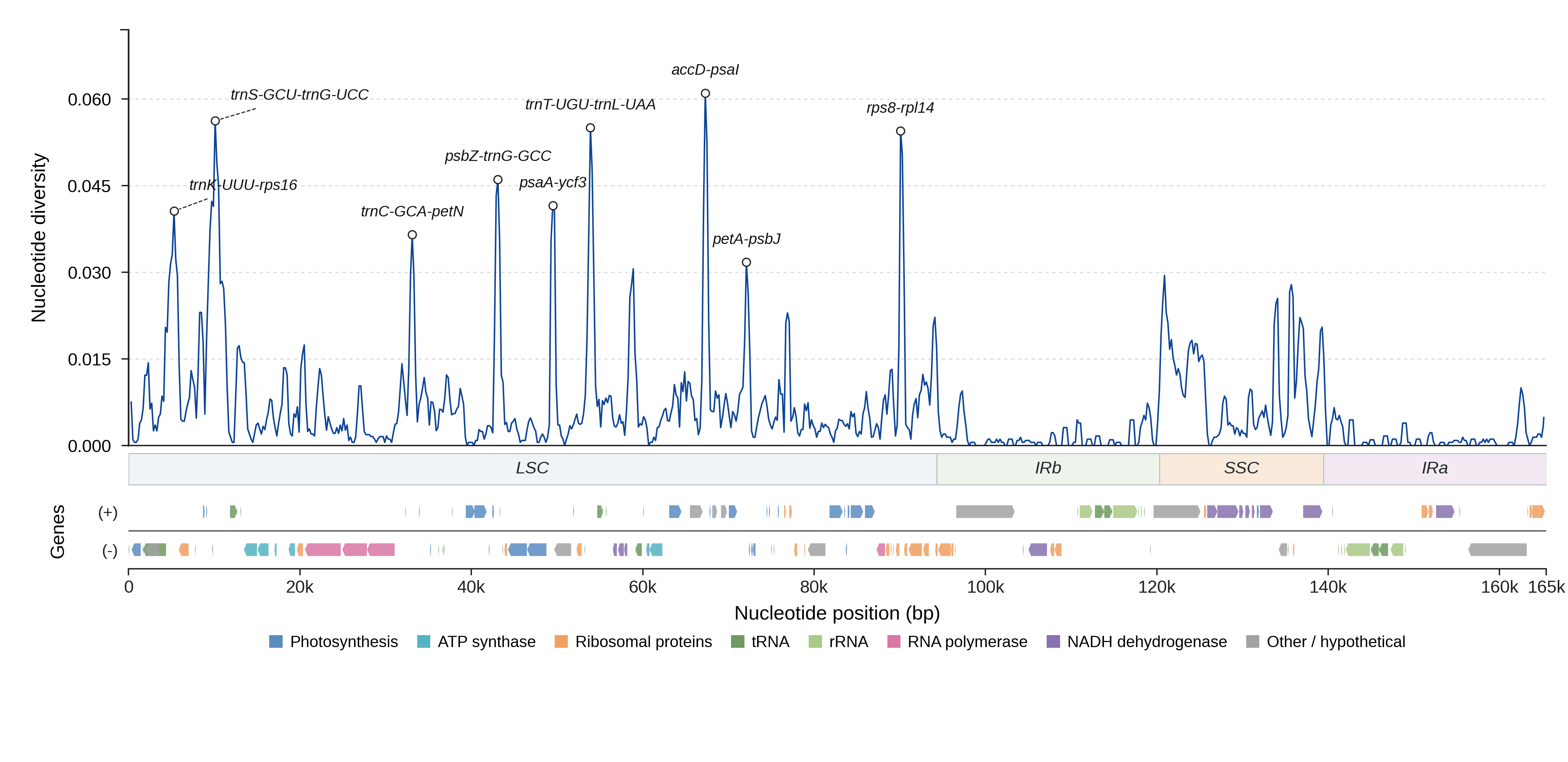 Sliding-window nucleotide diversity