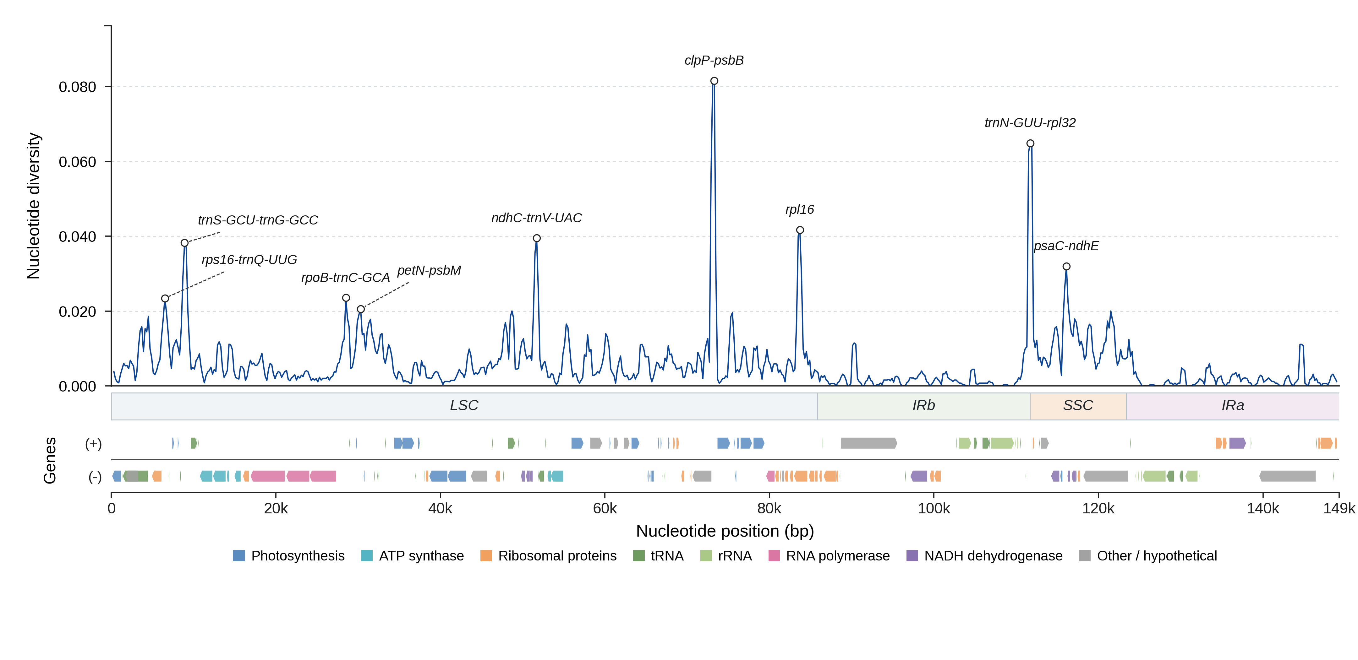 Sliding-window nucleotide diversity