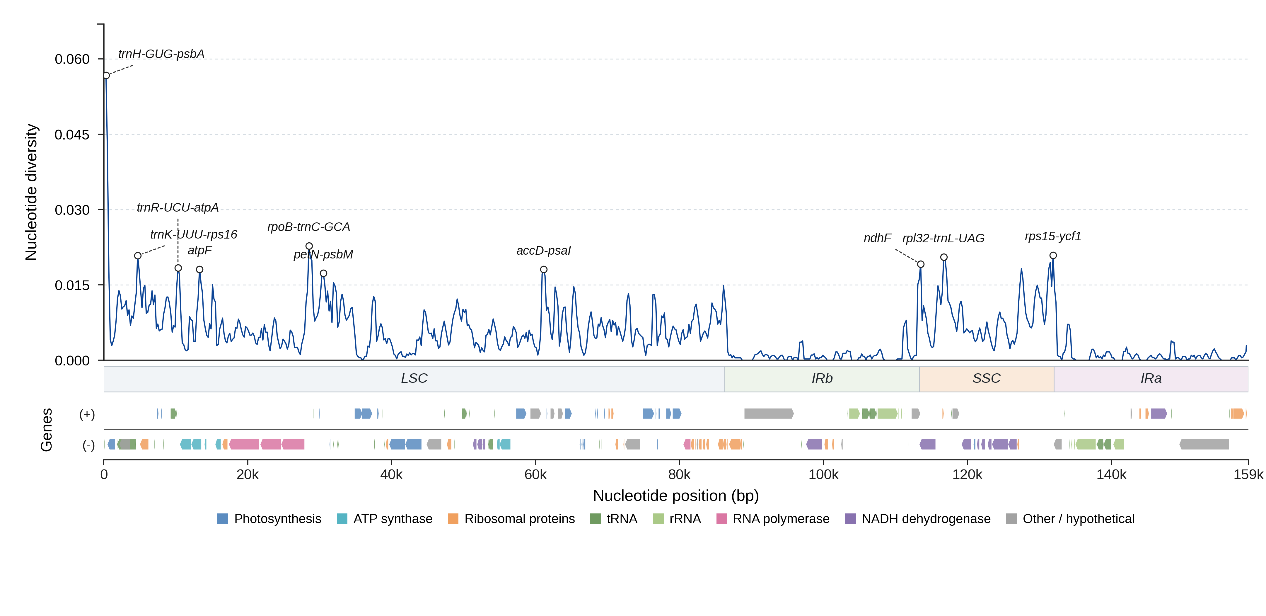 Sliding-window nucleotide diversity