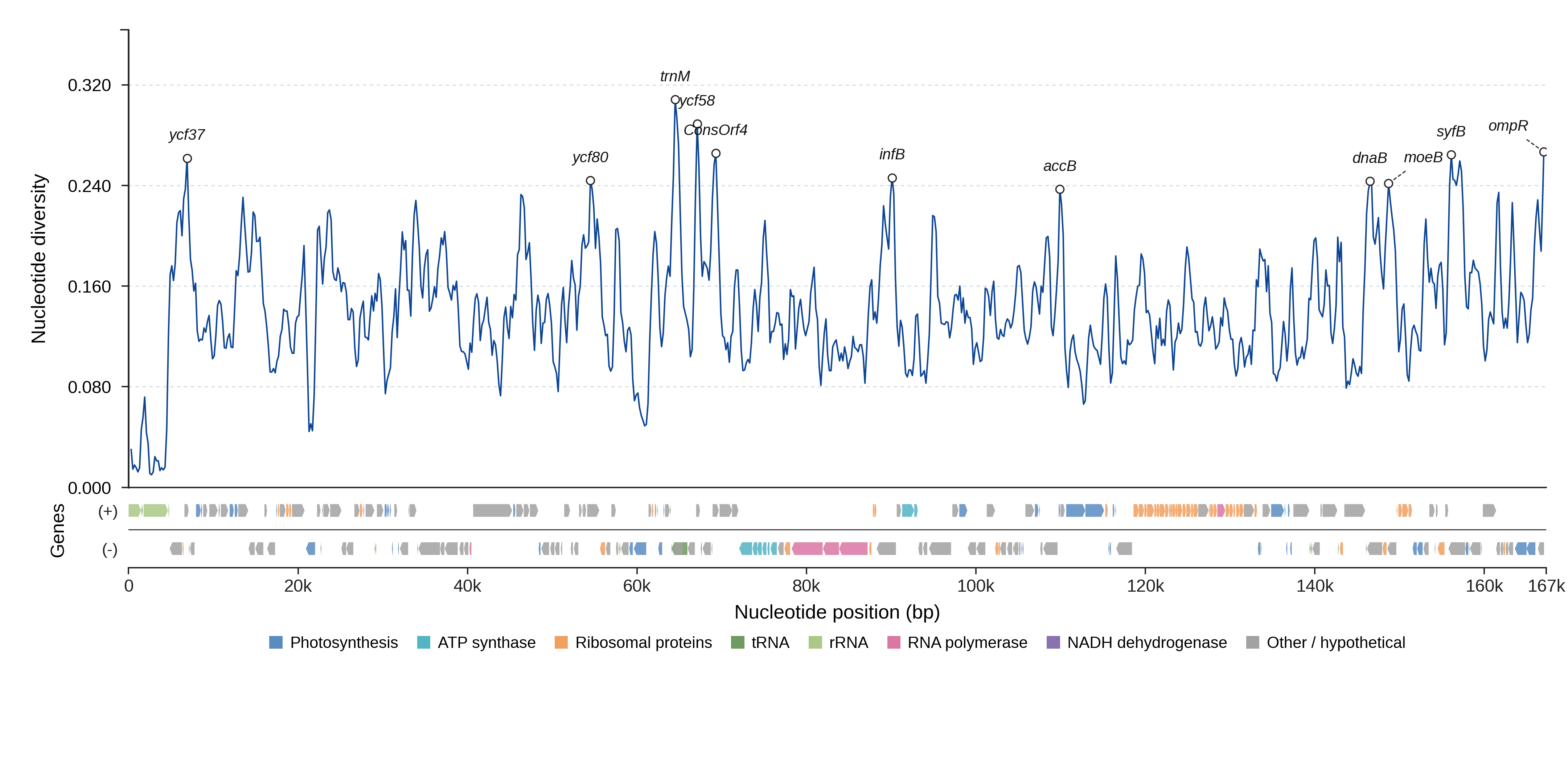 Sliding-window nucleotide diversity