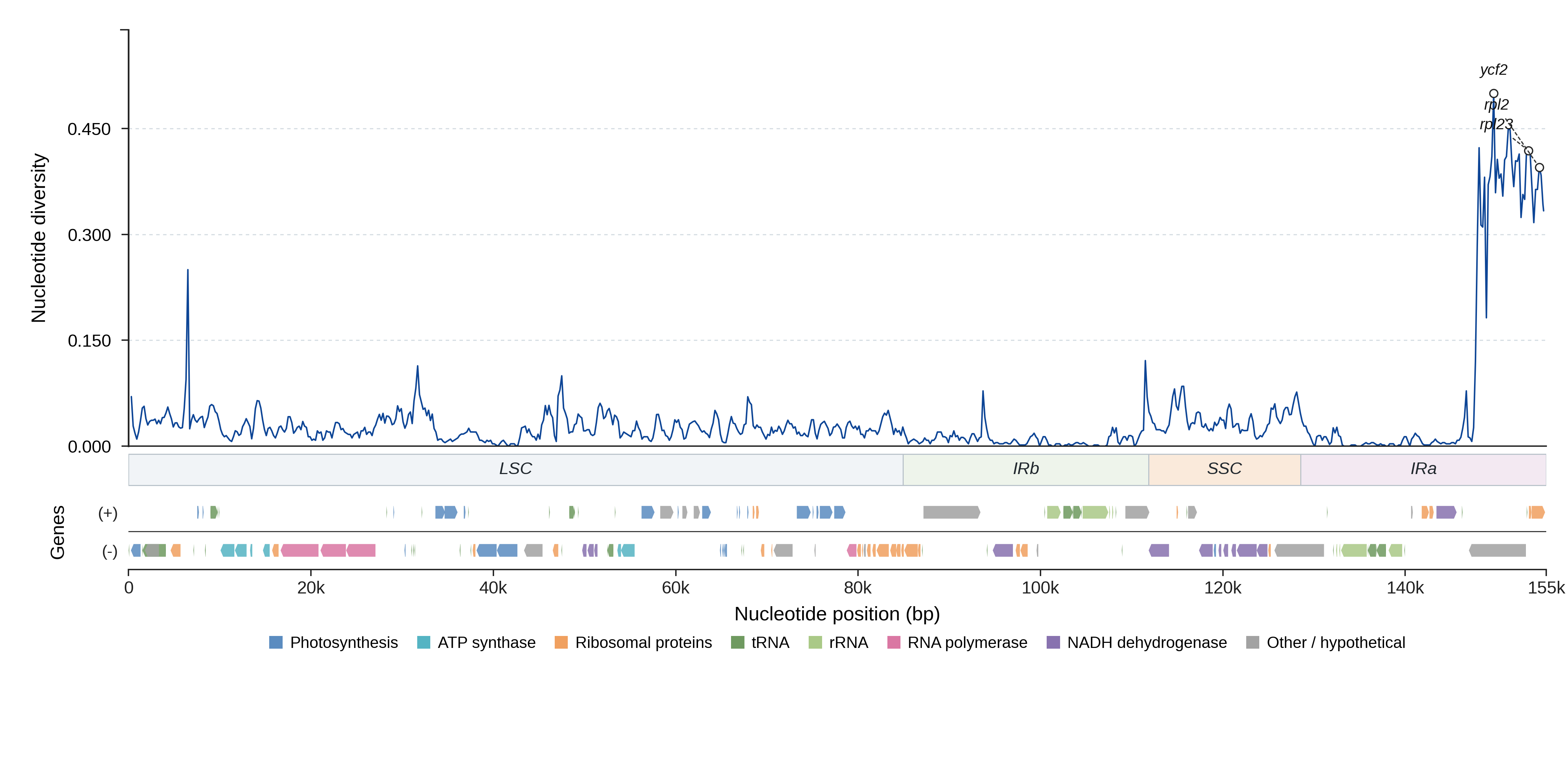 Sliding-window nucleotide diversity